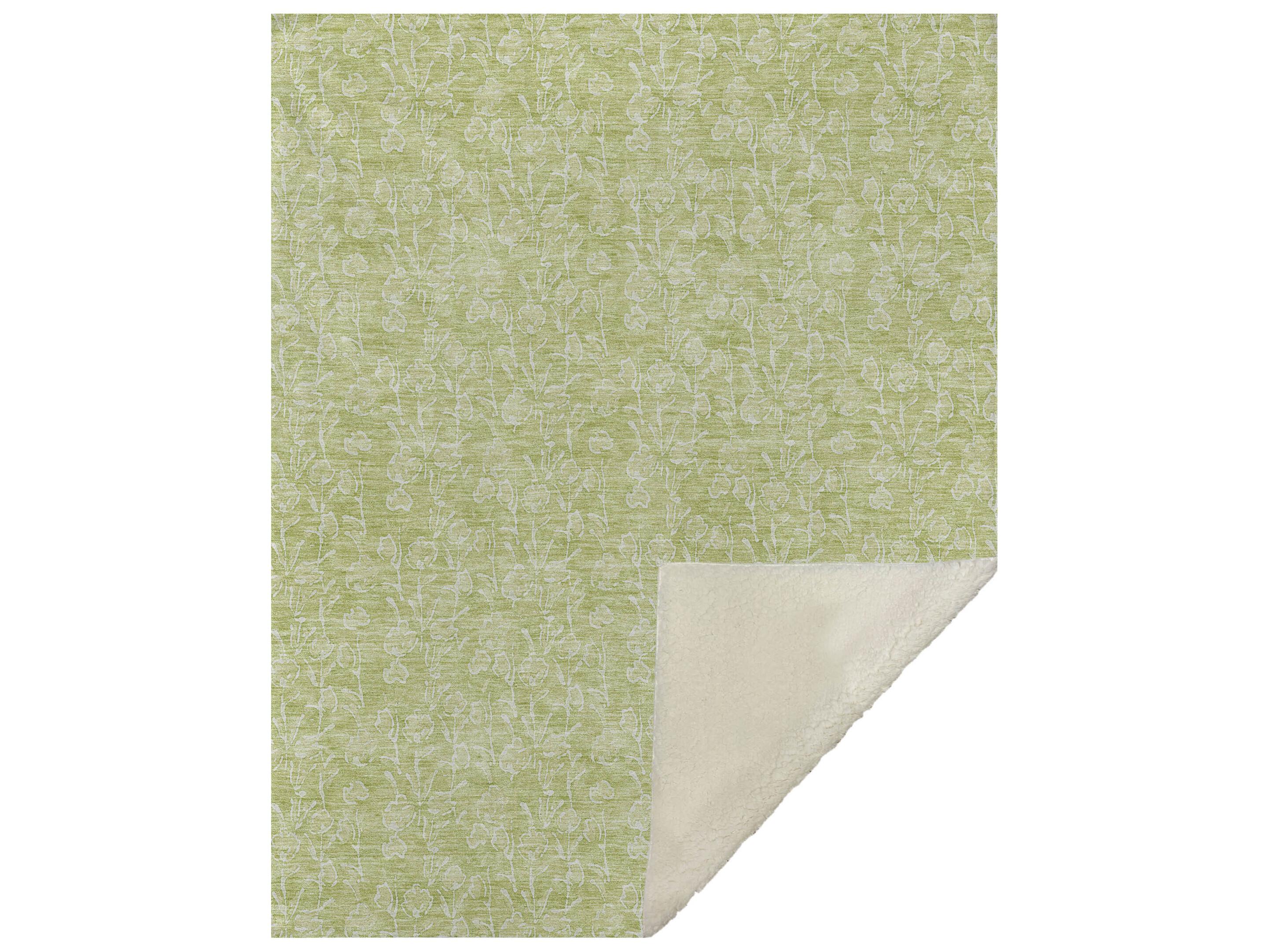 Dalyn Sherpa Green Polyester Throw