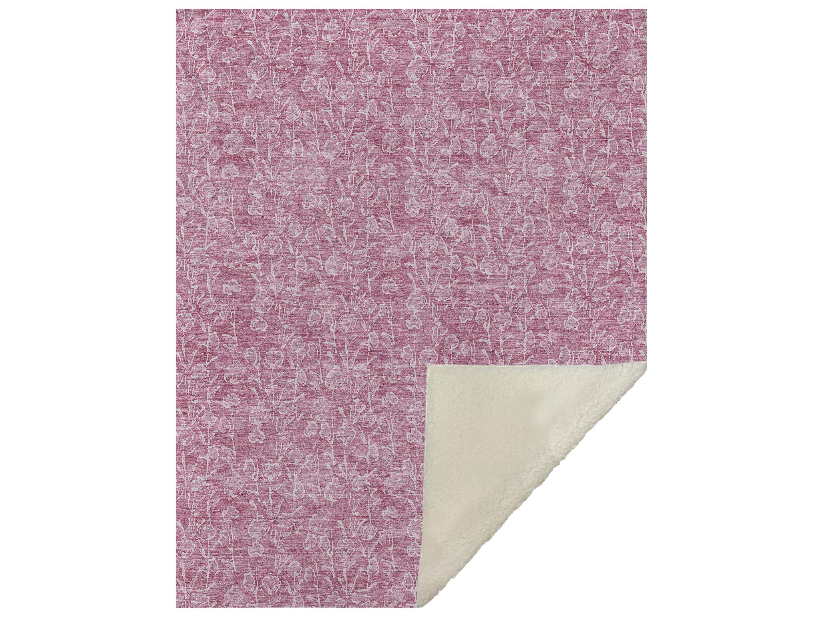 Dalyn Sherpa Pink Polyester Throw