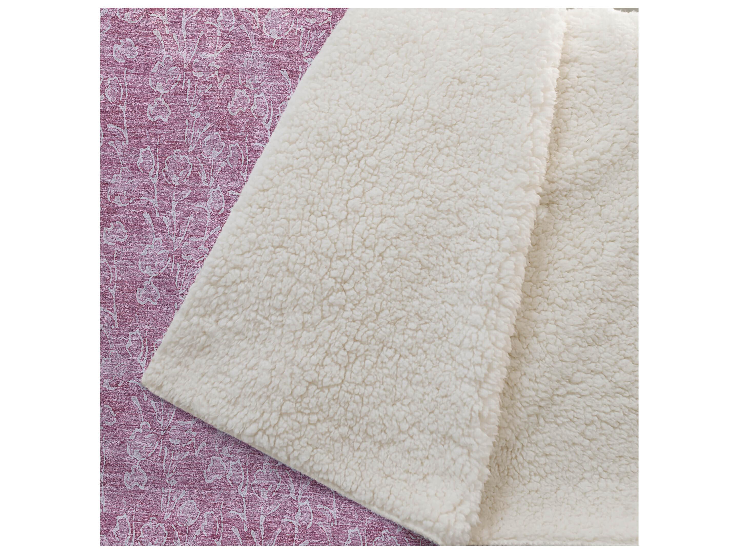 Dalyn Sherpa Pink Polyester Throw