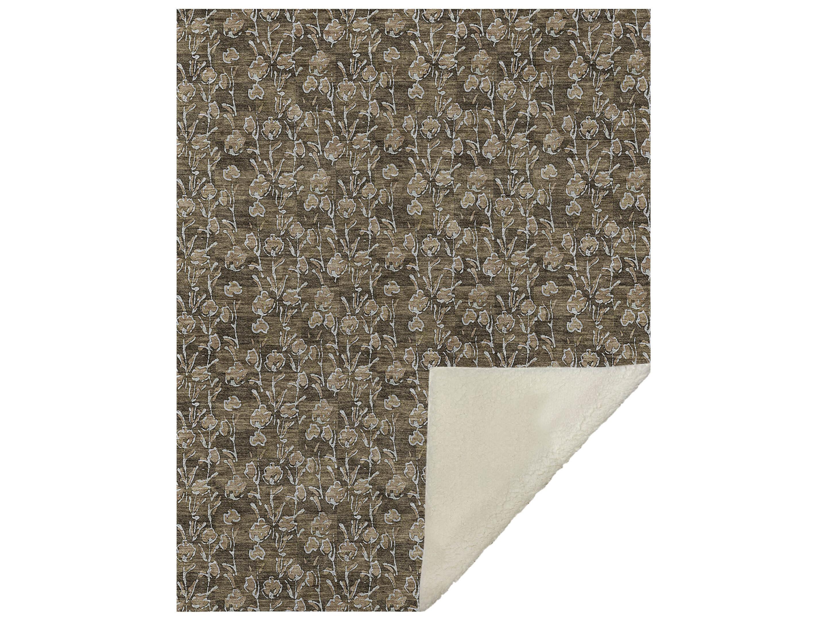 Dalyn Sherpa Brown Polyester Throw