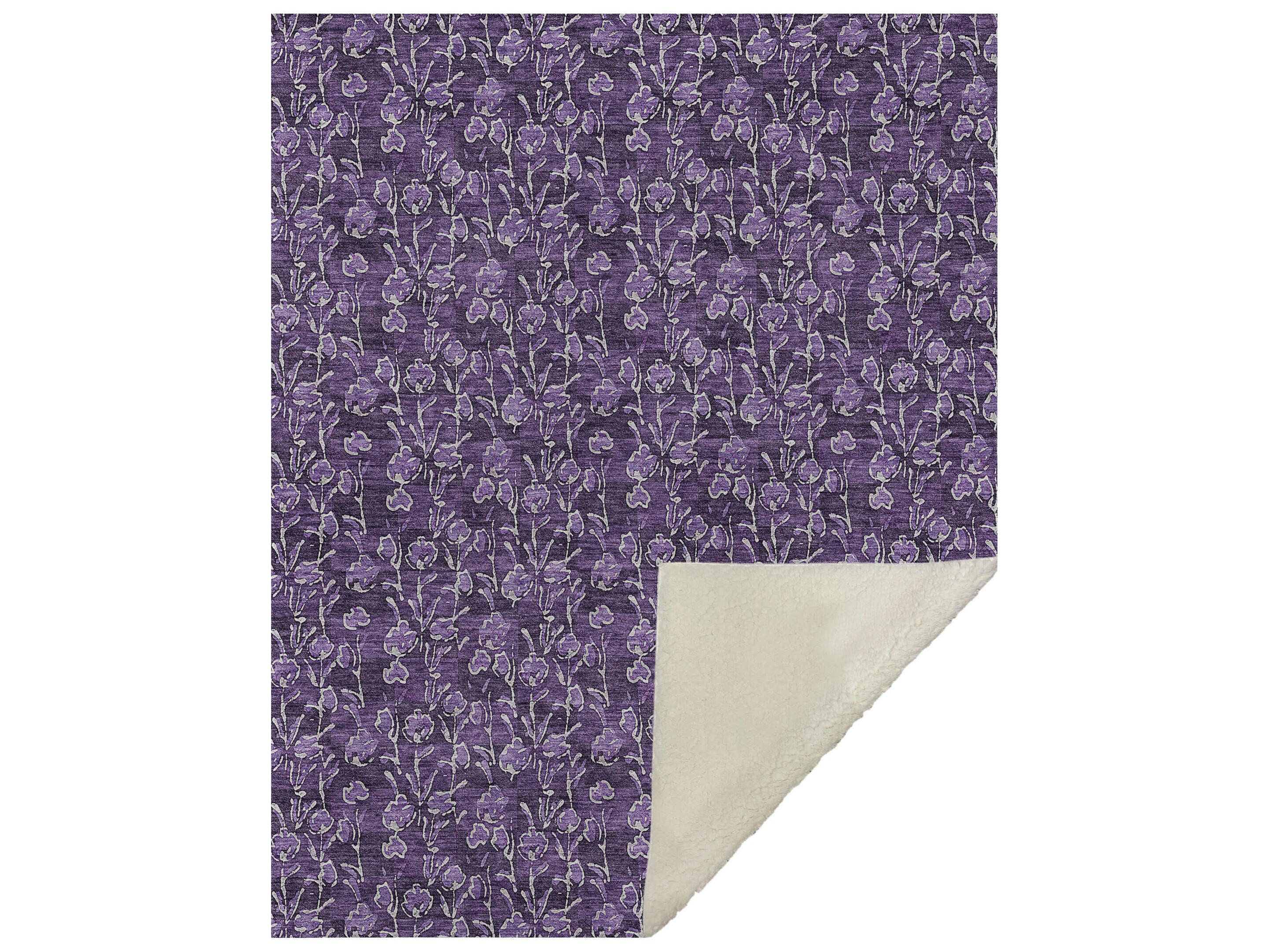 Dalyn Sherpa Purple Polyester Throw