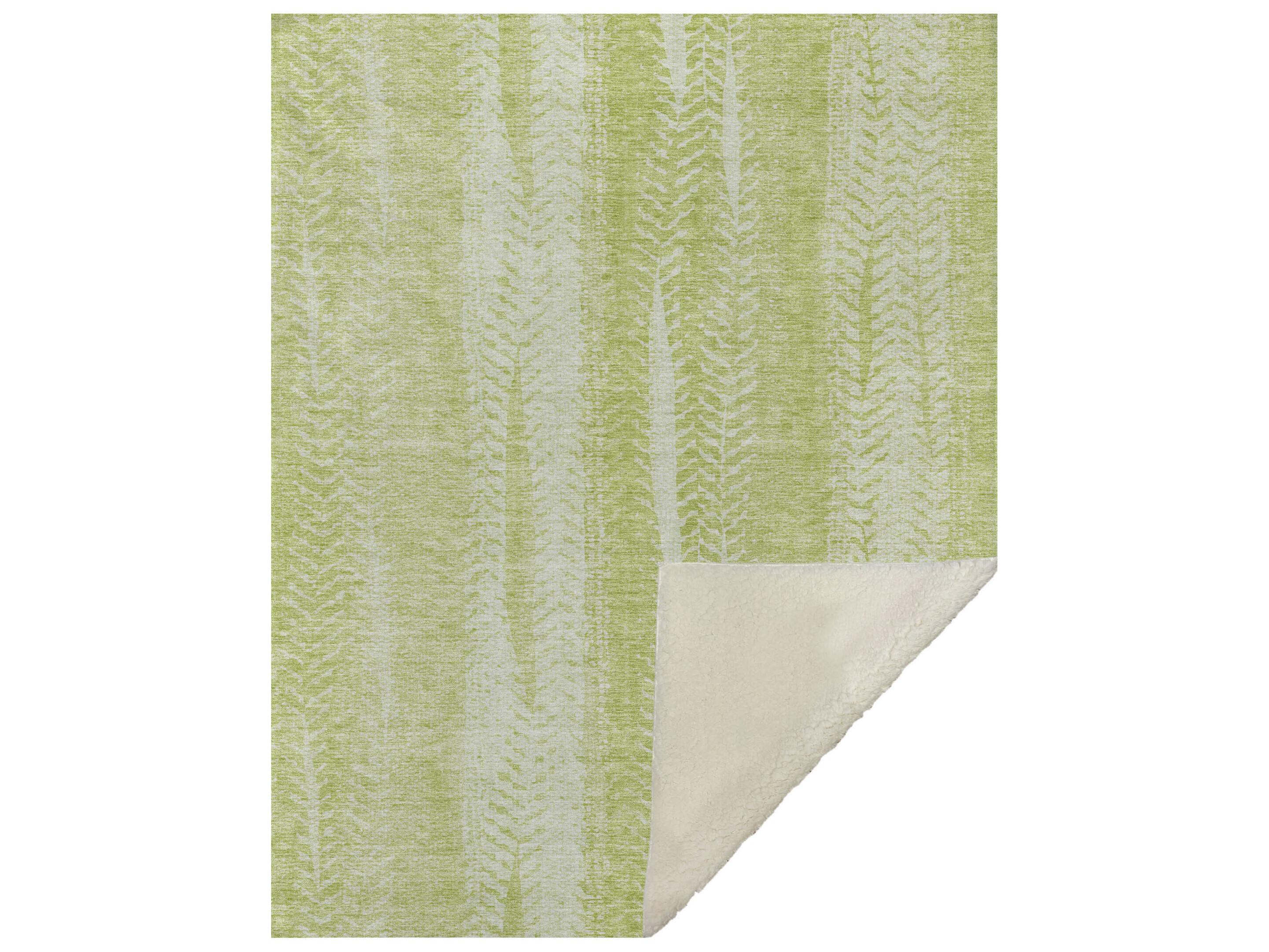 Dalyn Sherpa Green Polyester Throw
