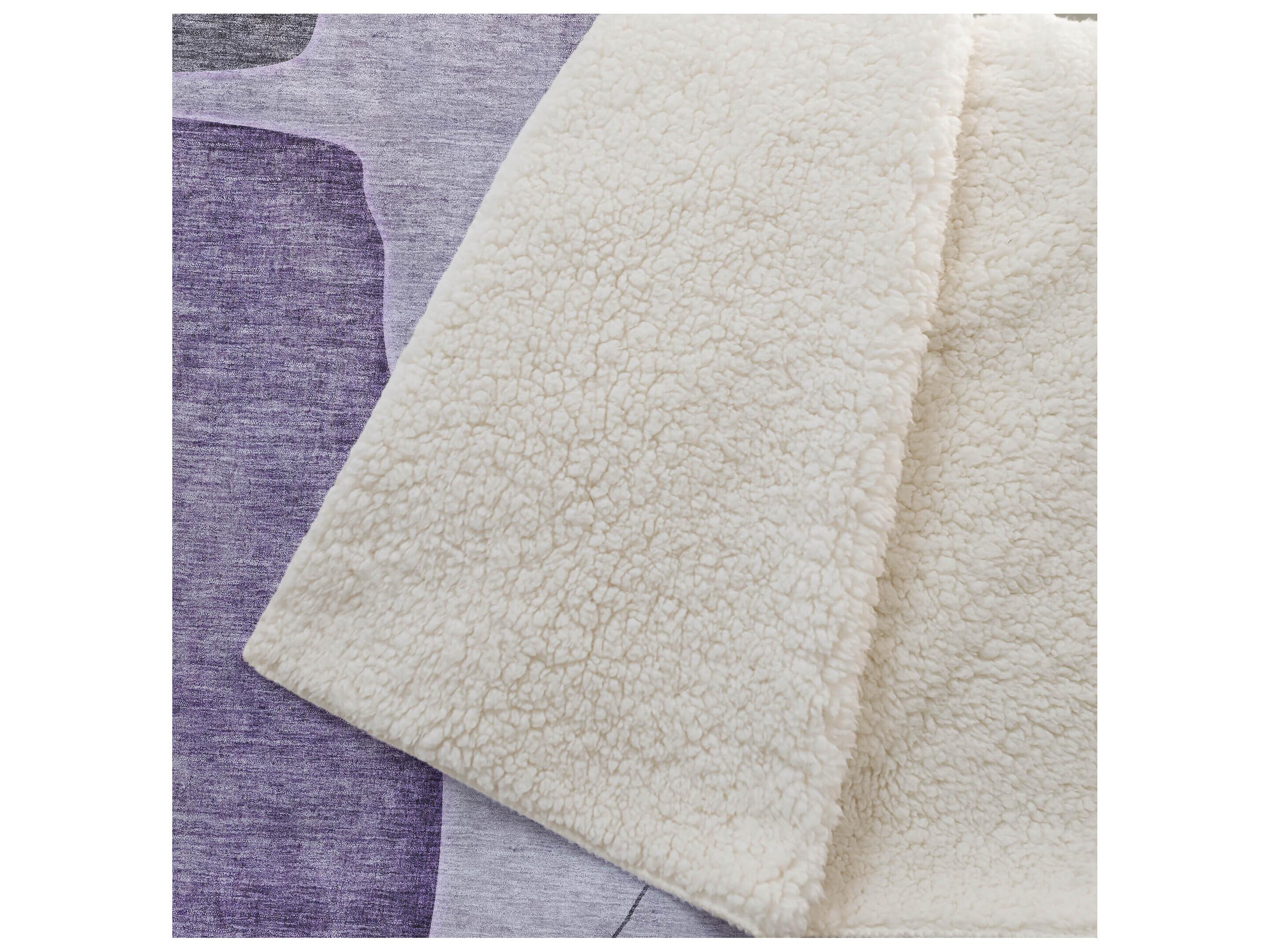 Dalyn Sherpa Purple Polyester Throw