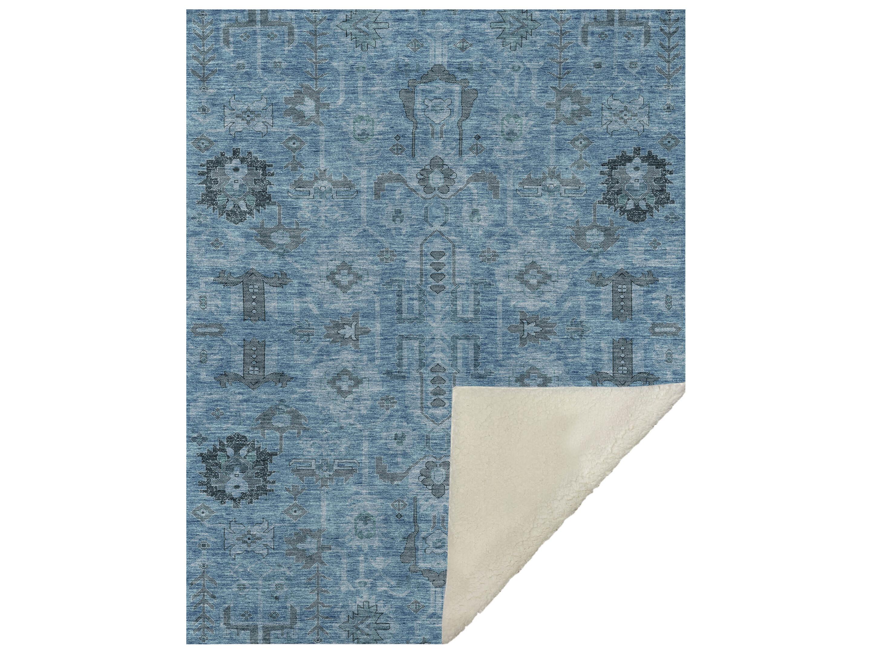 Dalyn Sherpa Blue Polyester Throw