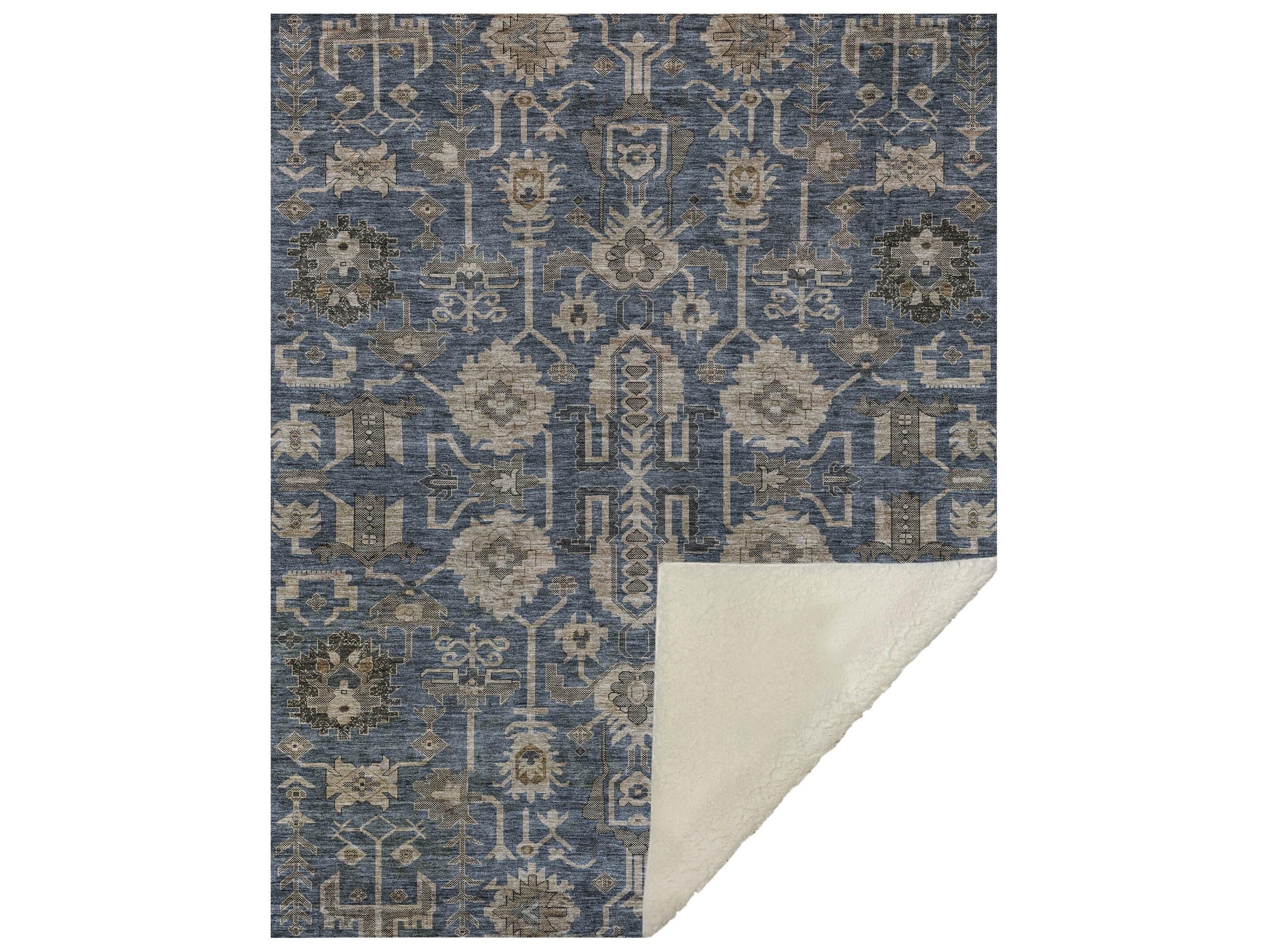 Dalyn Sherpa Blue Polyester Throw