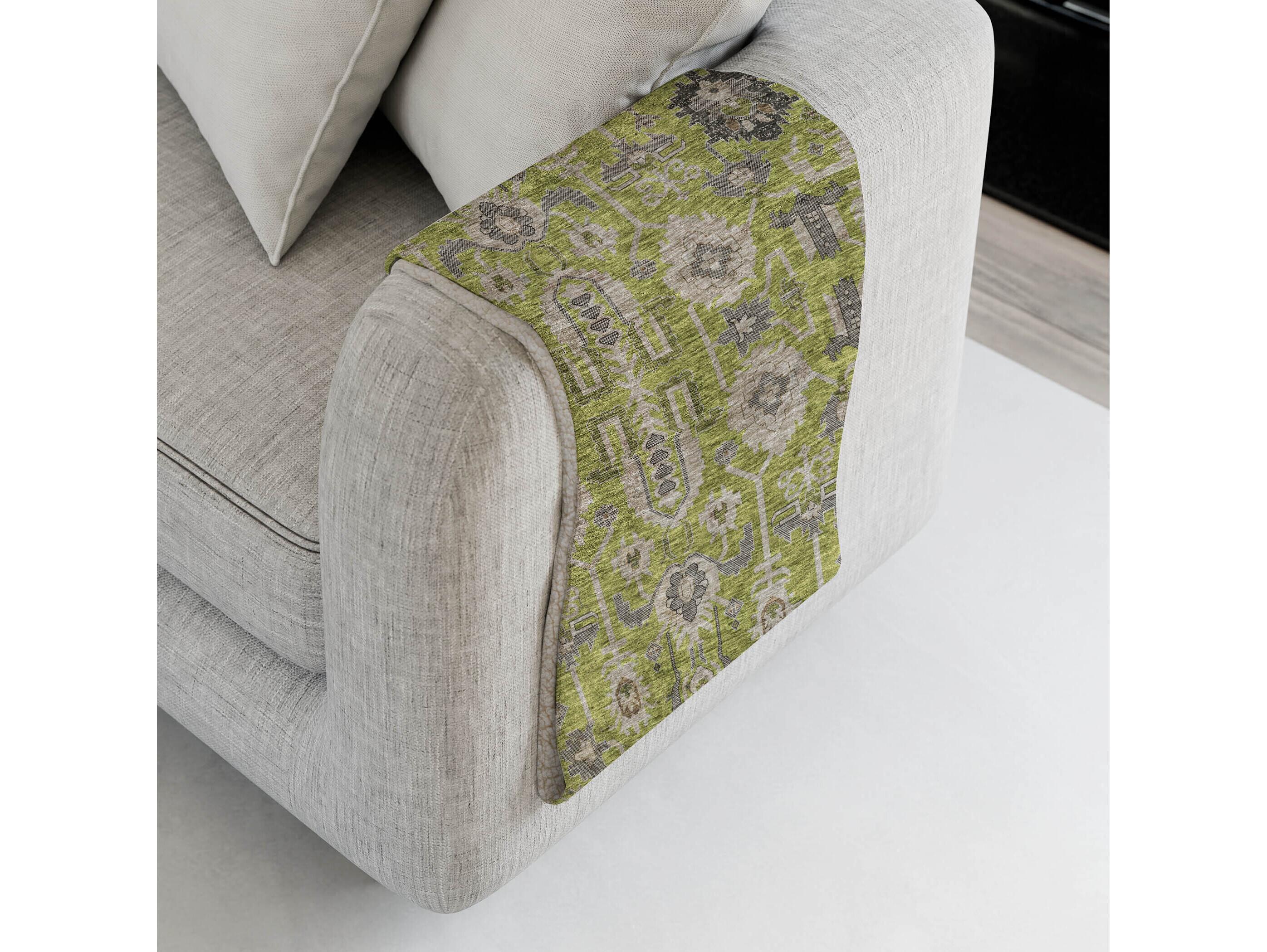 Dalyn Sherpa Green Polyester Throw