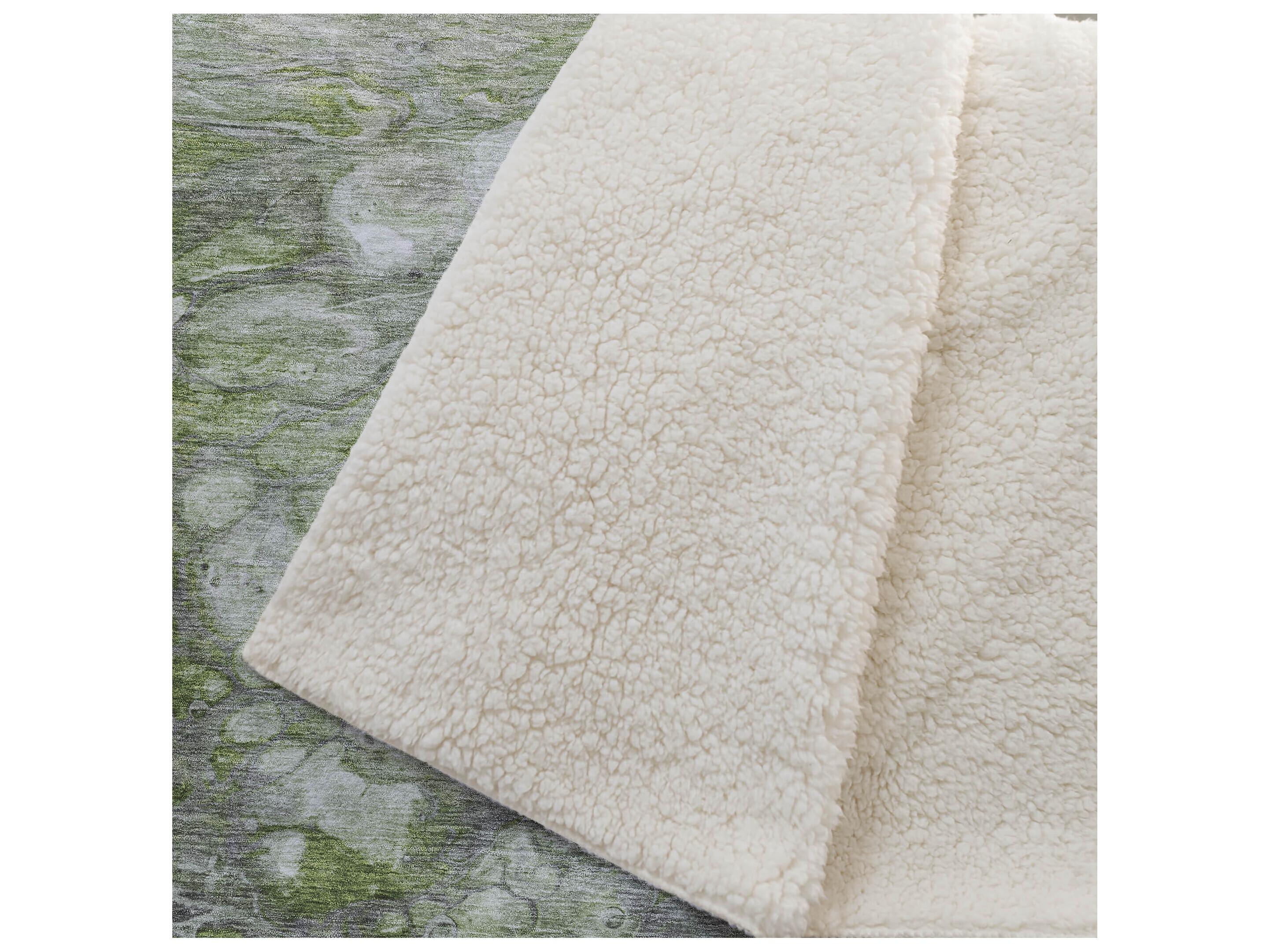 Dalyn Sherpa Green Polyester Throw