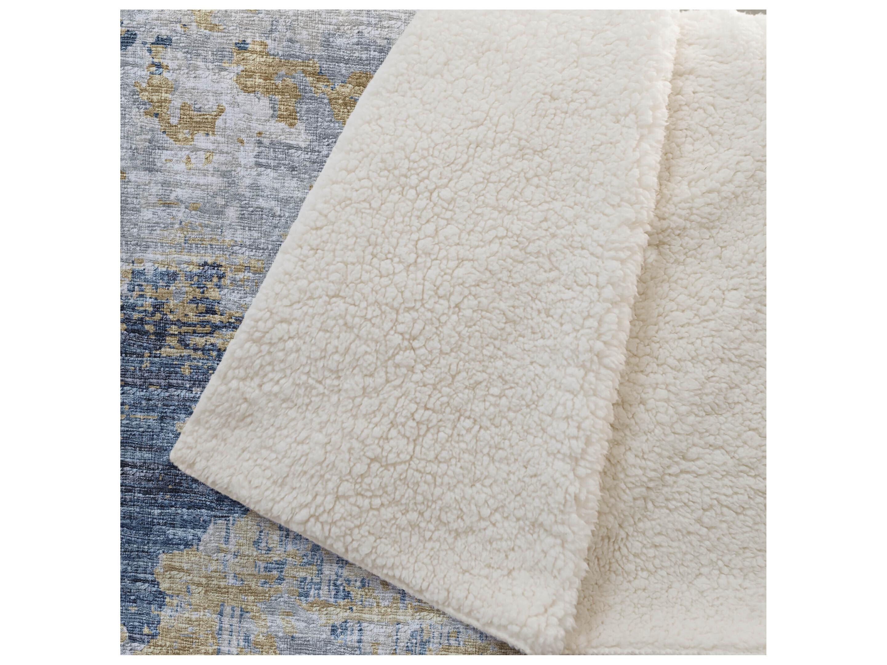 Dalyn Sherpa Navy Polyester Throw