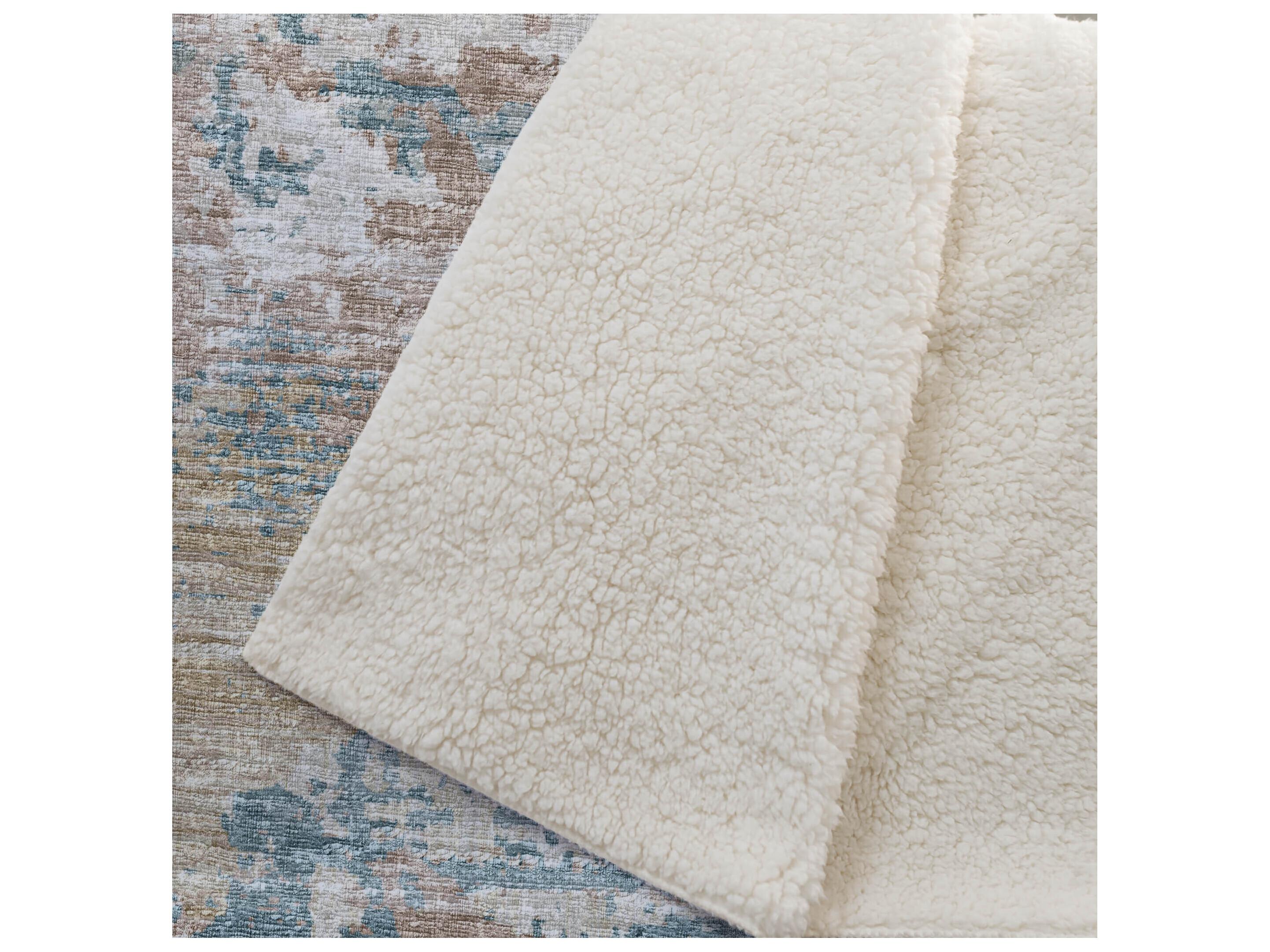Dalyn Sherpa Ivory Polyester Throw