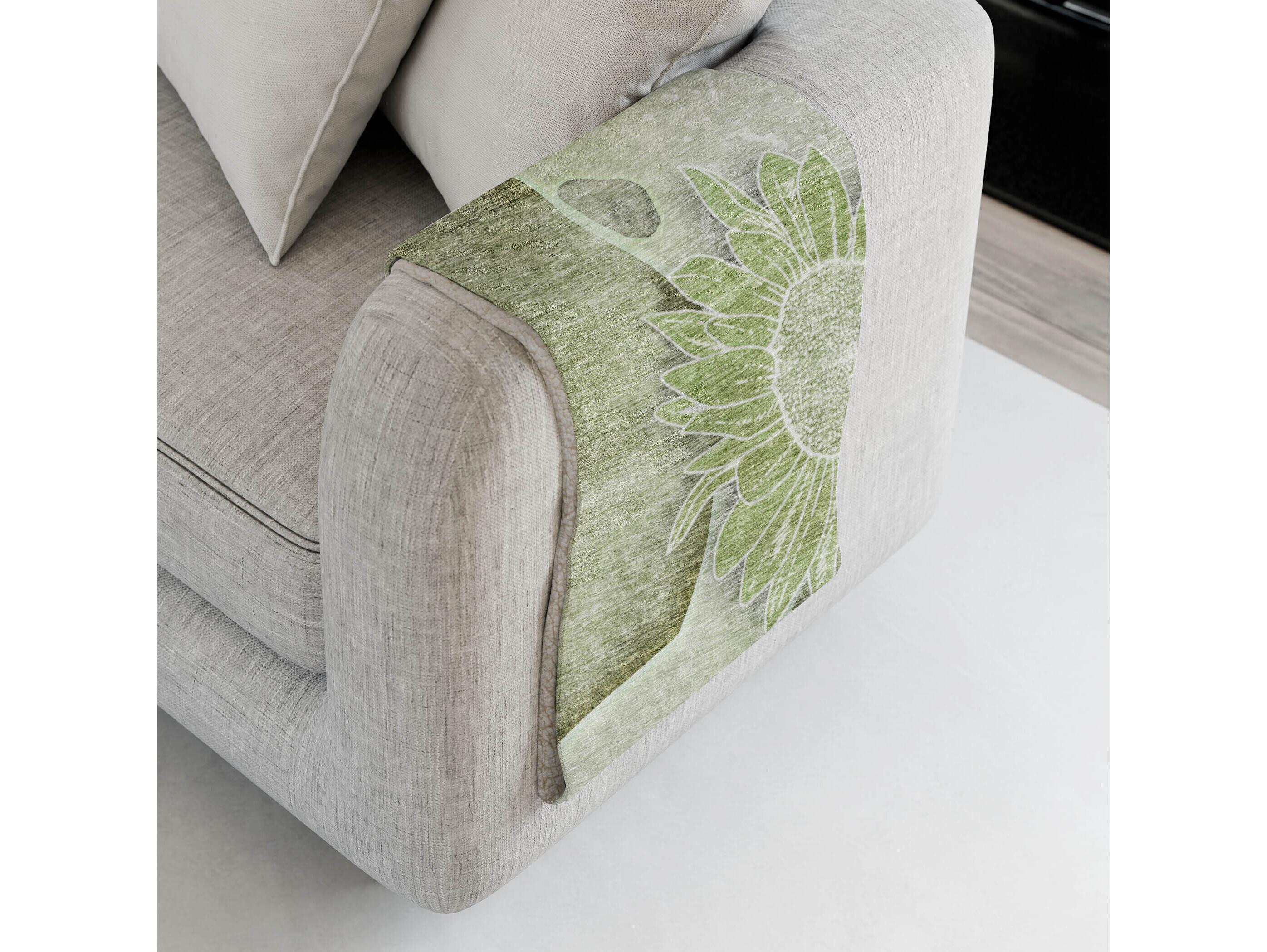 Dalyn Sherpa Green Polyester Throw