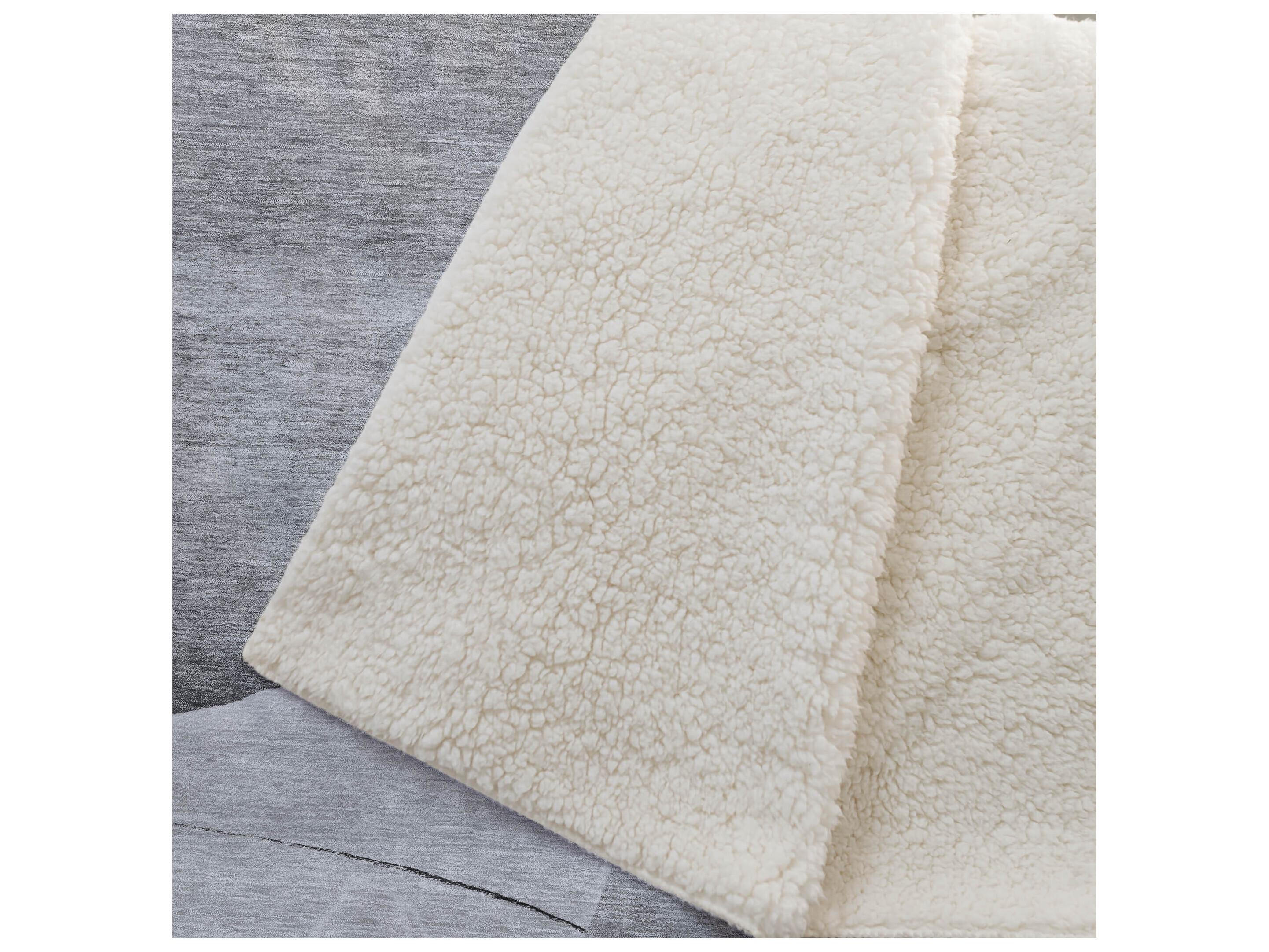 Dalyn Sherpa Gray Polyester Throw