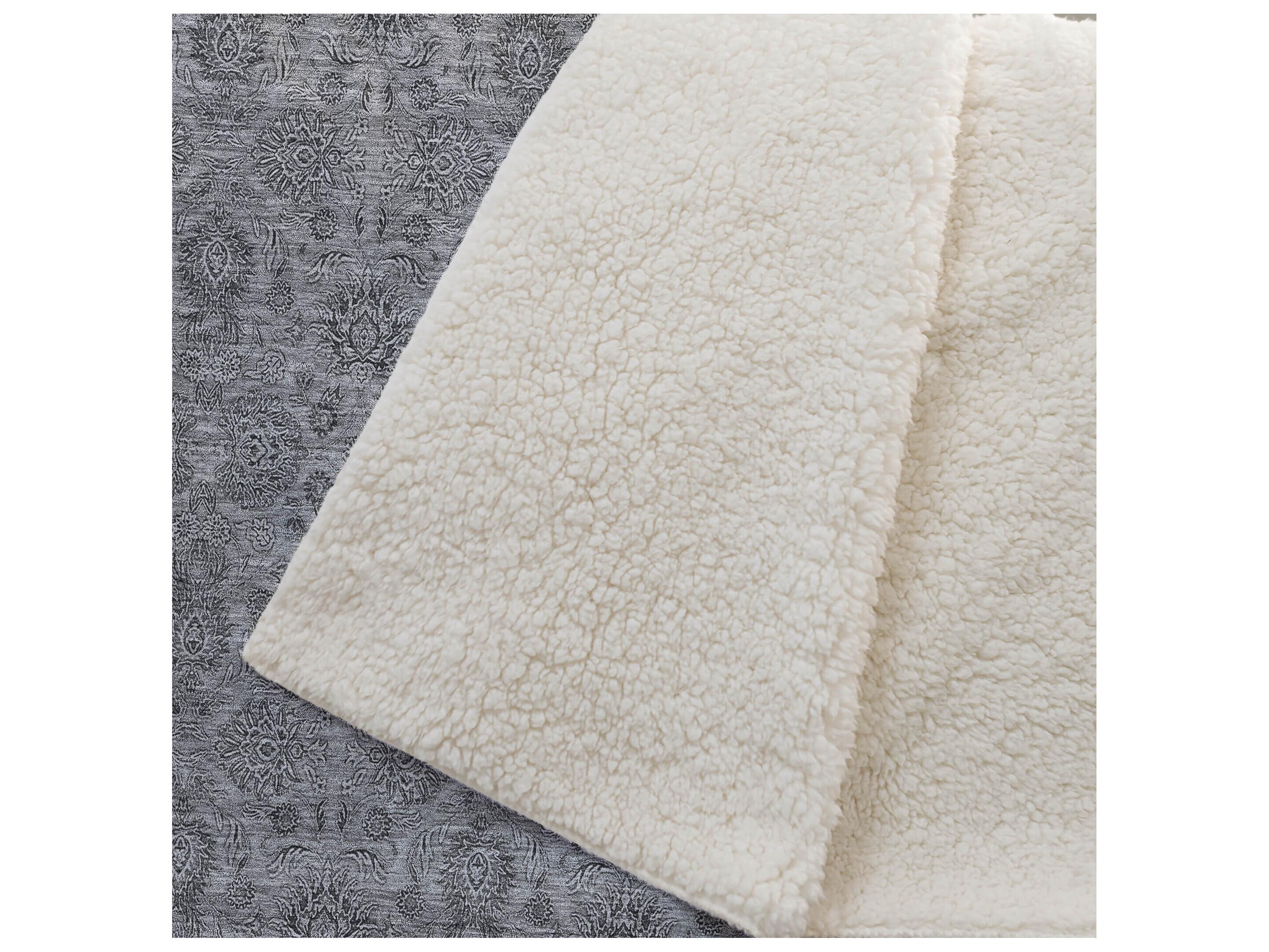 Dalyn Sherpa Gray Polyester Throw