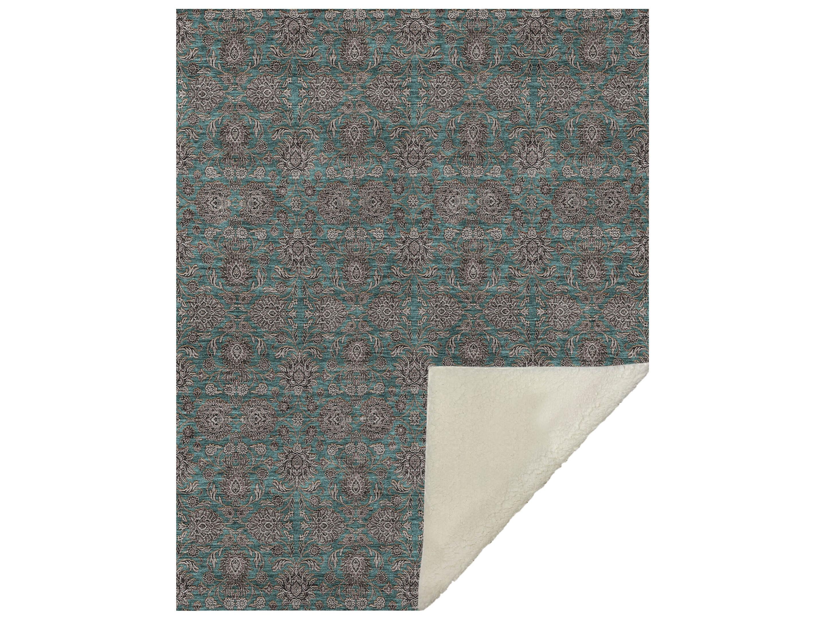 Dalyn Sherpa Teal Polyester Throw
