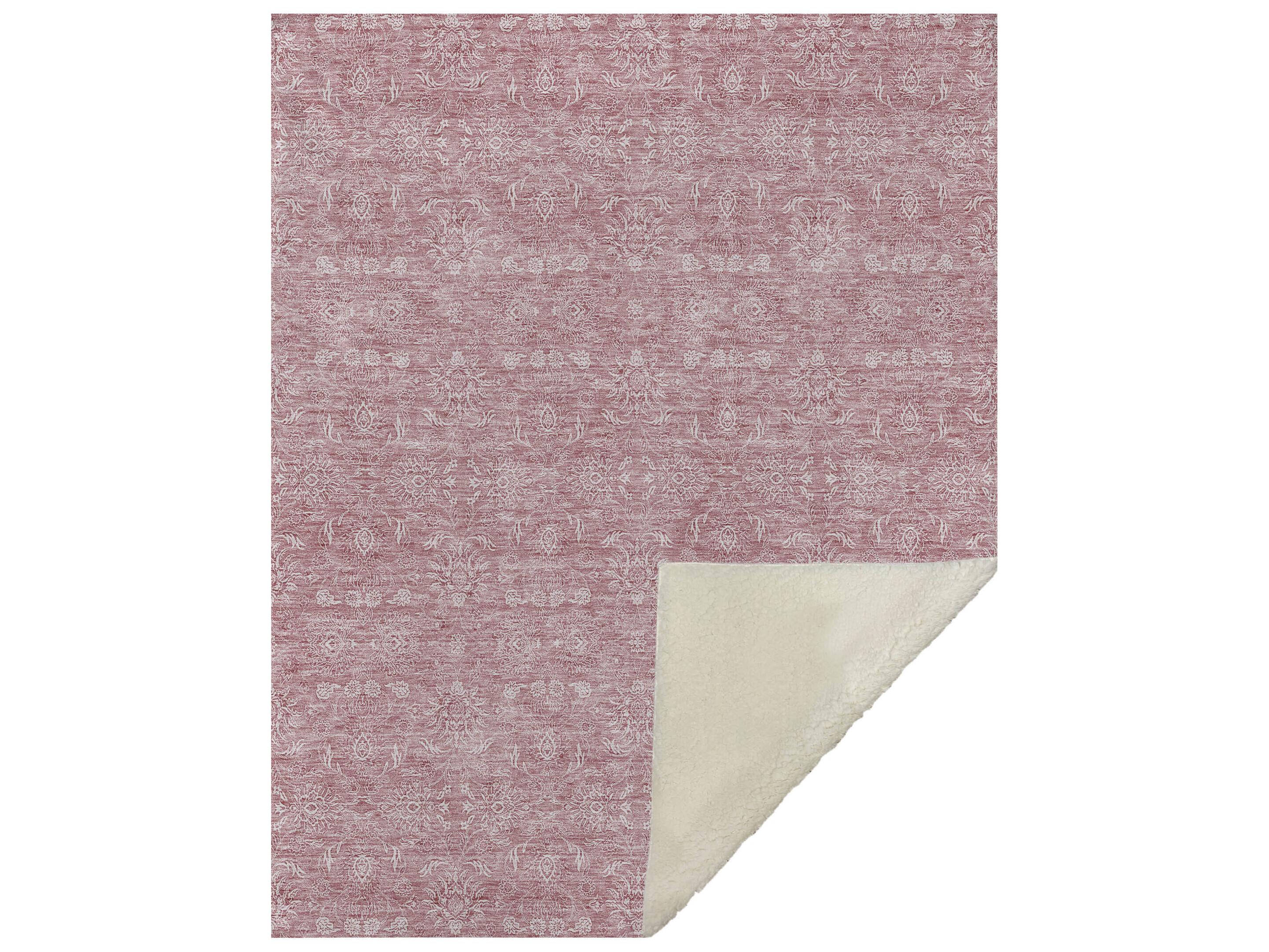 Dalyn Sherpa Pink Polyester Throw