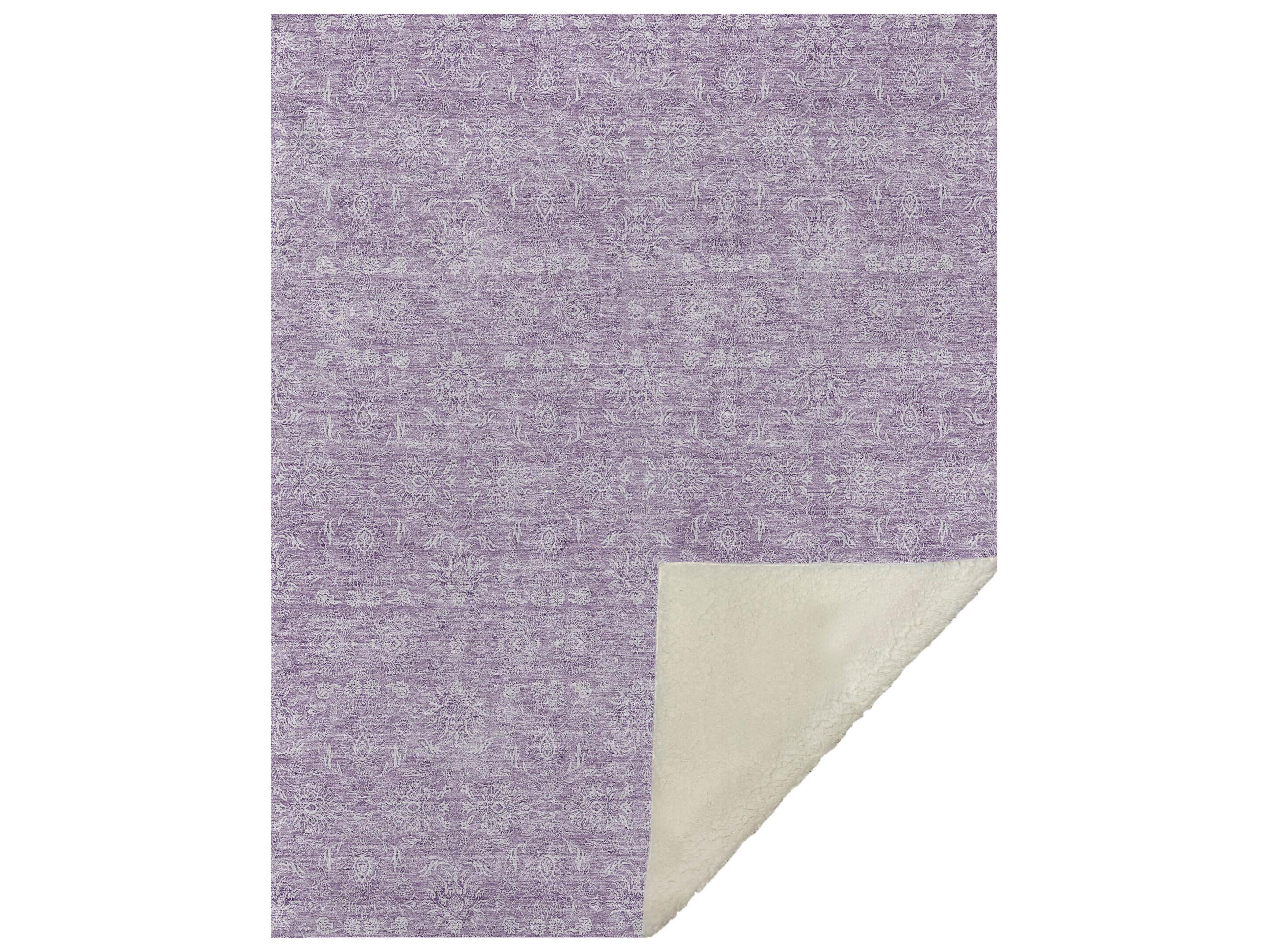 Dalyn Sherpa Purple Polyester Throw