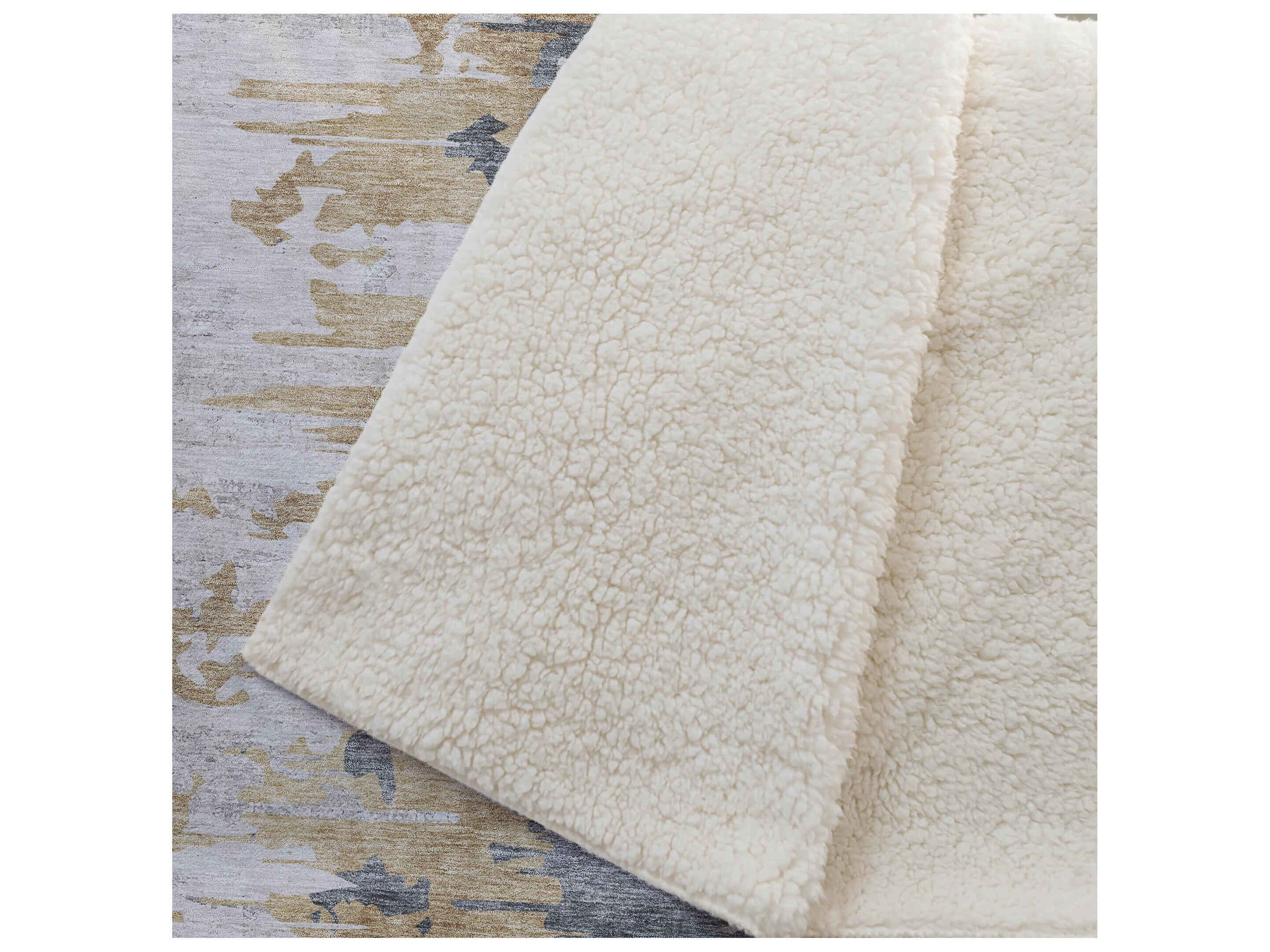 Dalyn Sherpa Ivory Polyester Throw