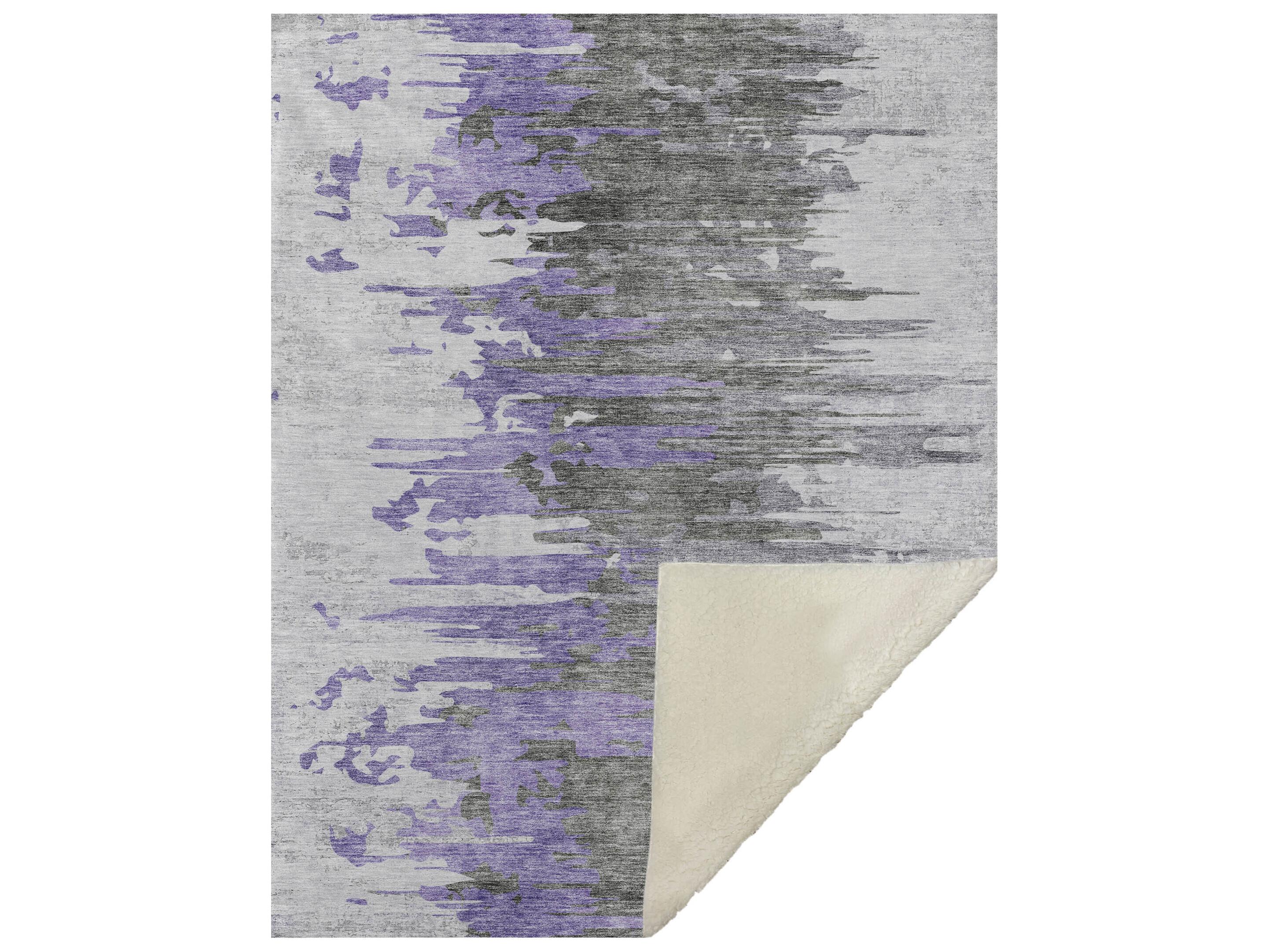 Dalyn Sherpa Purple Polyester Throw