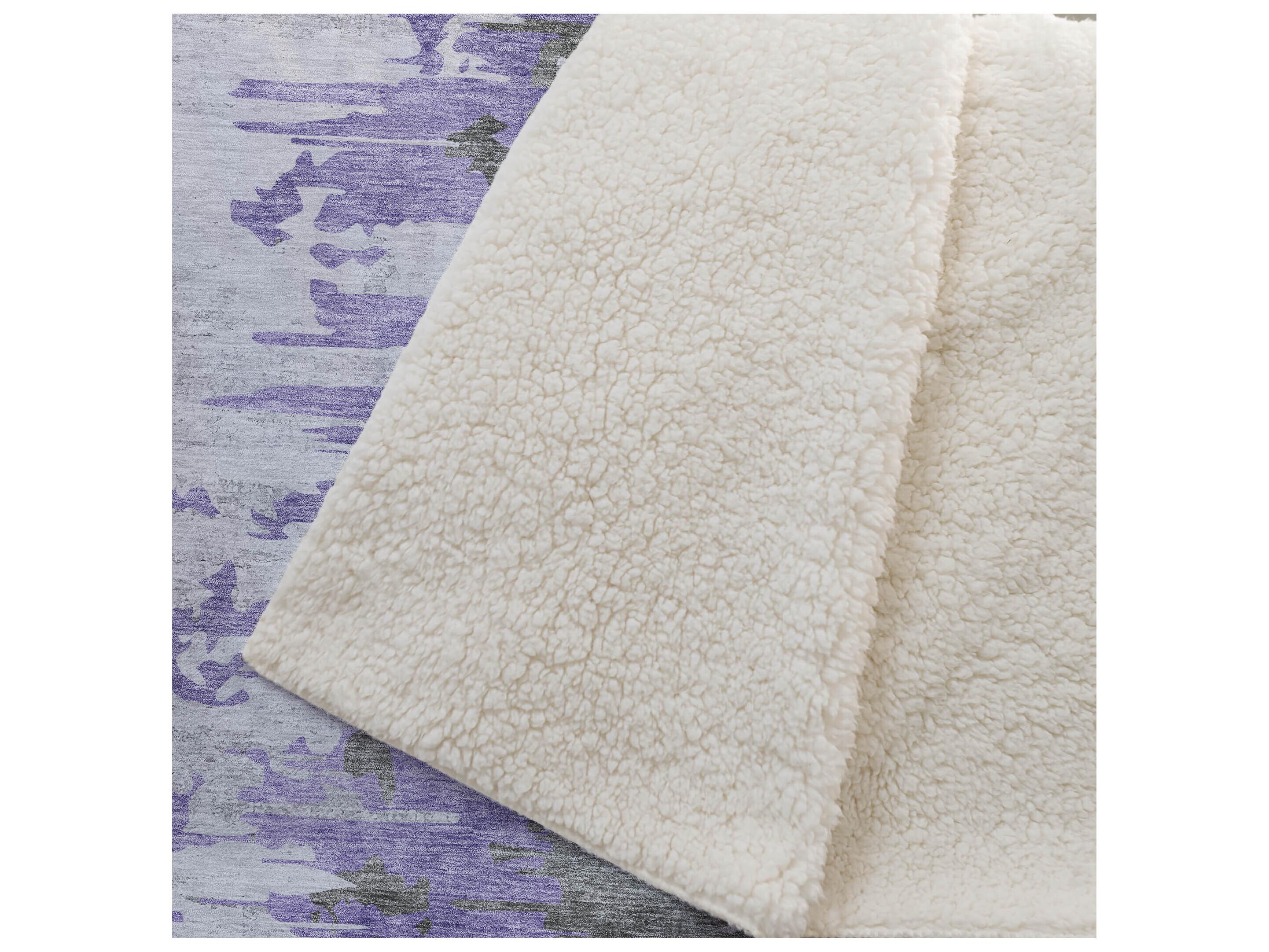 Dalyn Sherpa Purple Polyester Throw