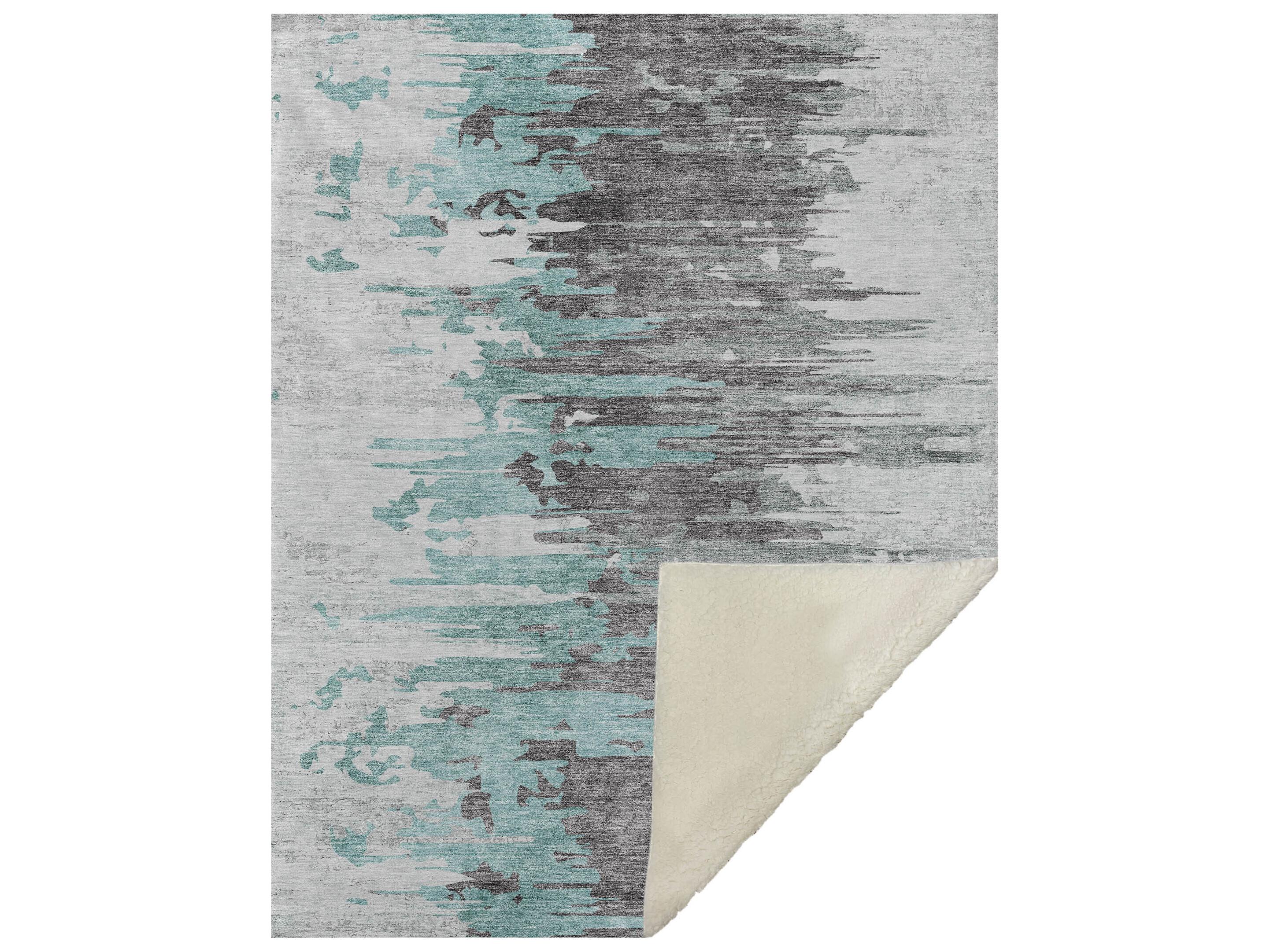 Dalyn Sherpa Teal Polyester Throw