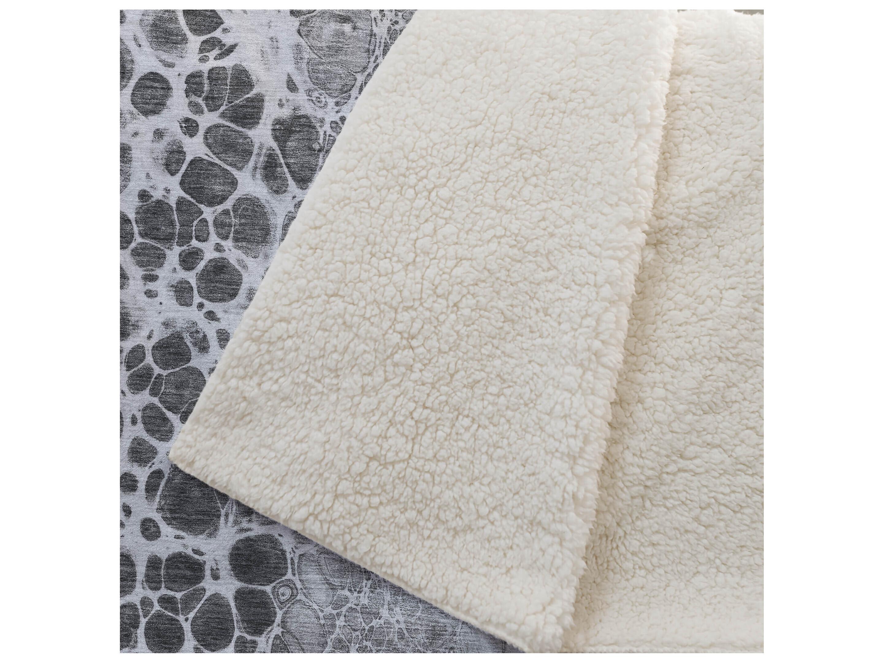 Dalyn Sherpa Gray Polyester Throw