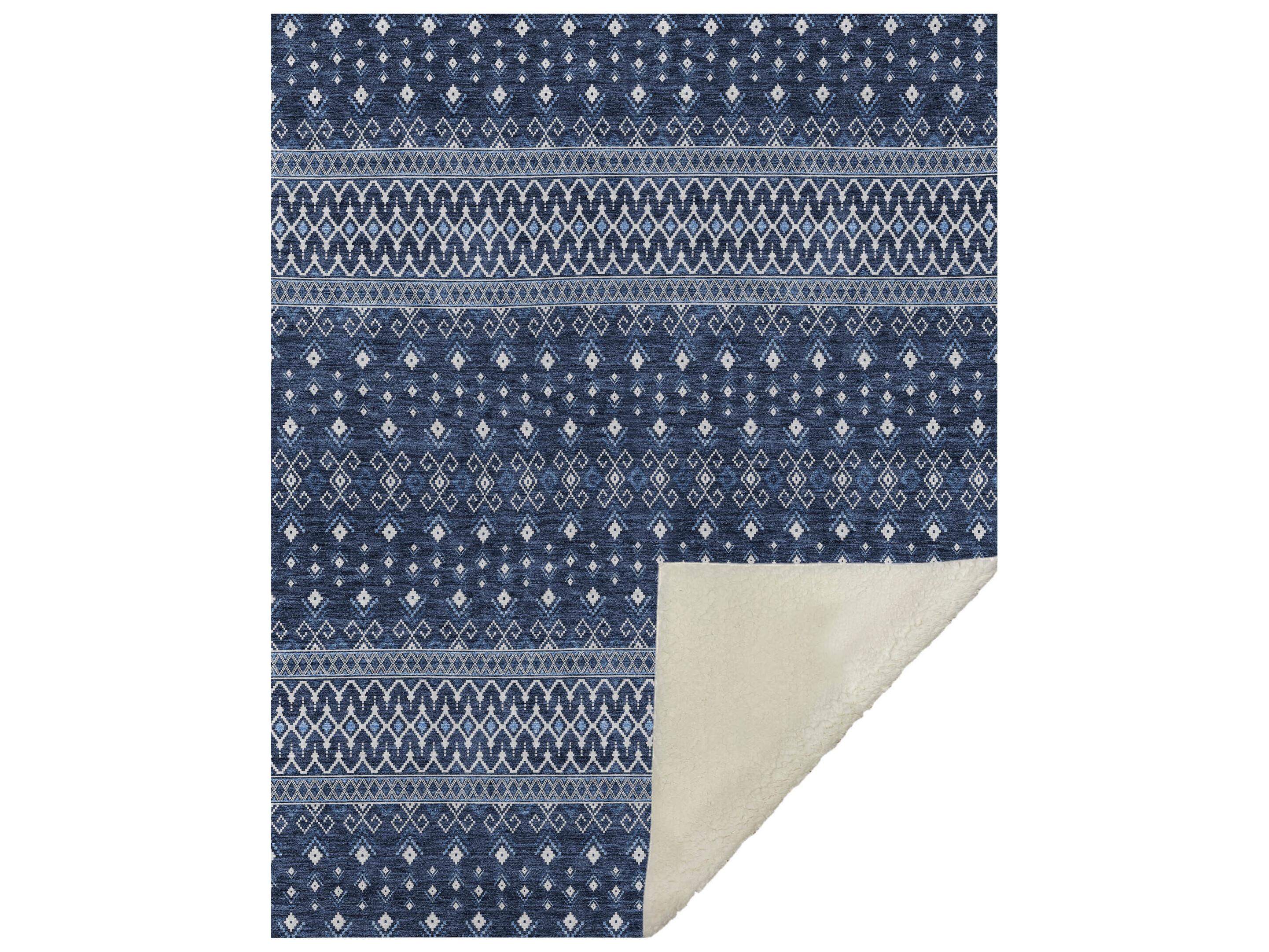 Dalyn Sherpa Blue Polyester Throw