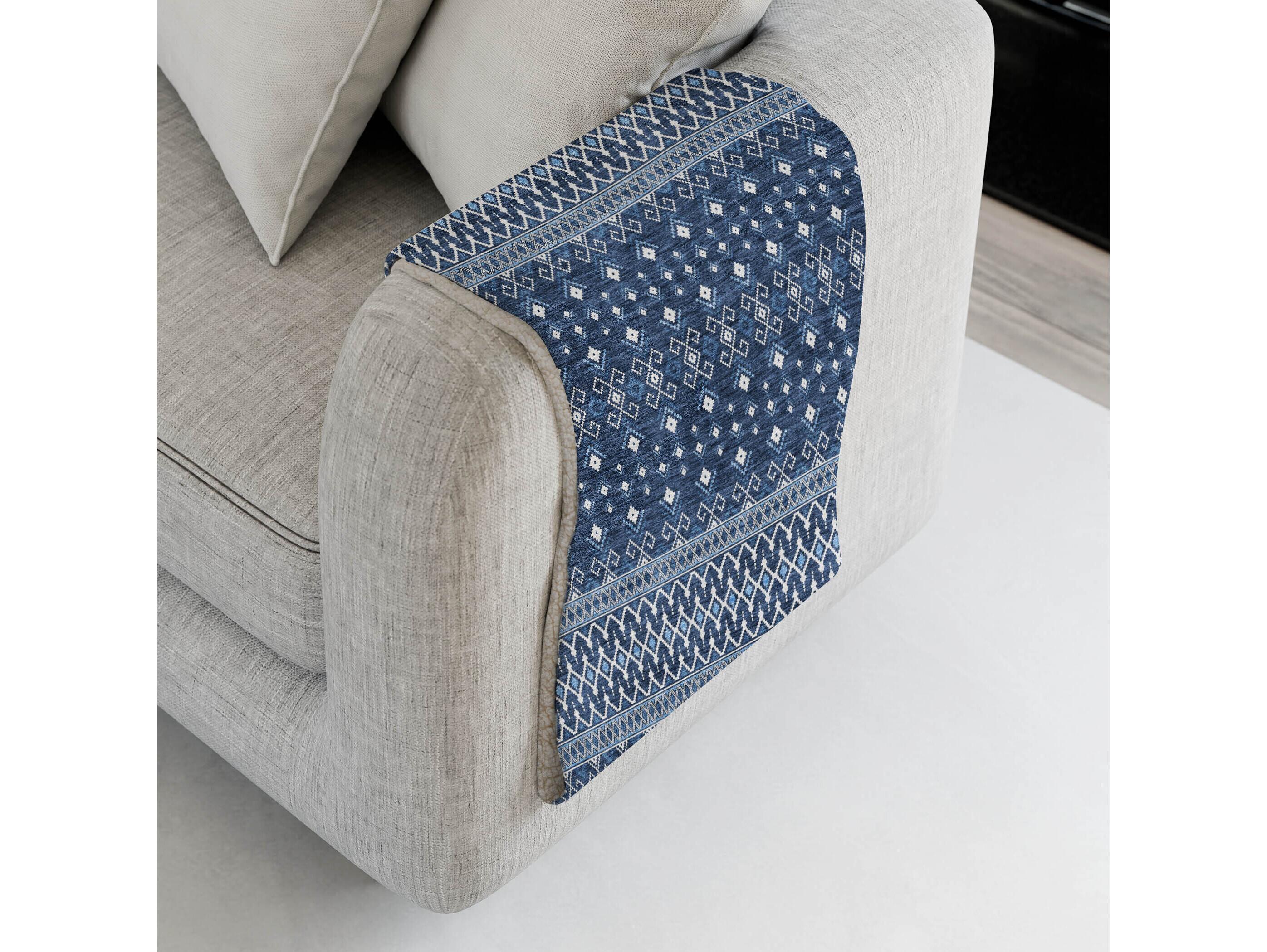 Dalyn Sherpa Blue Polyester Throw