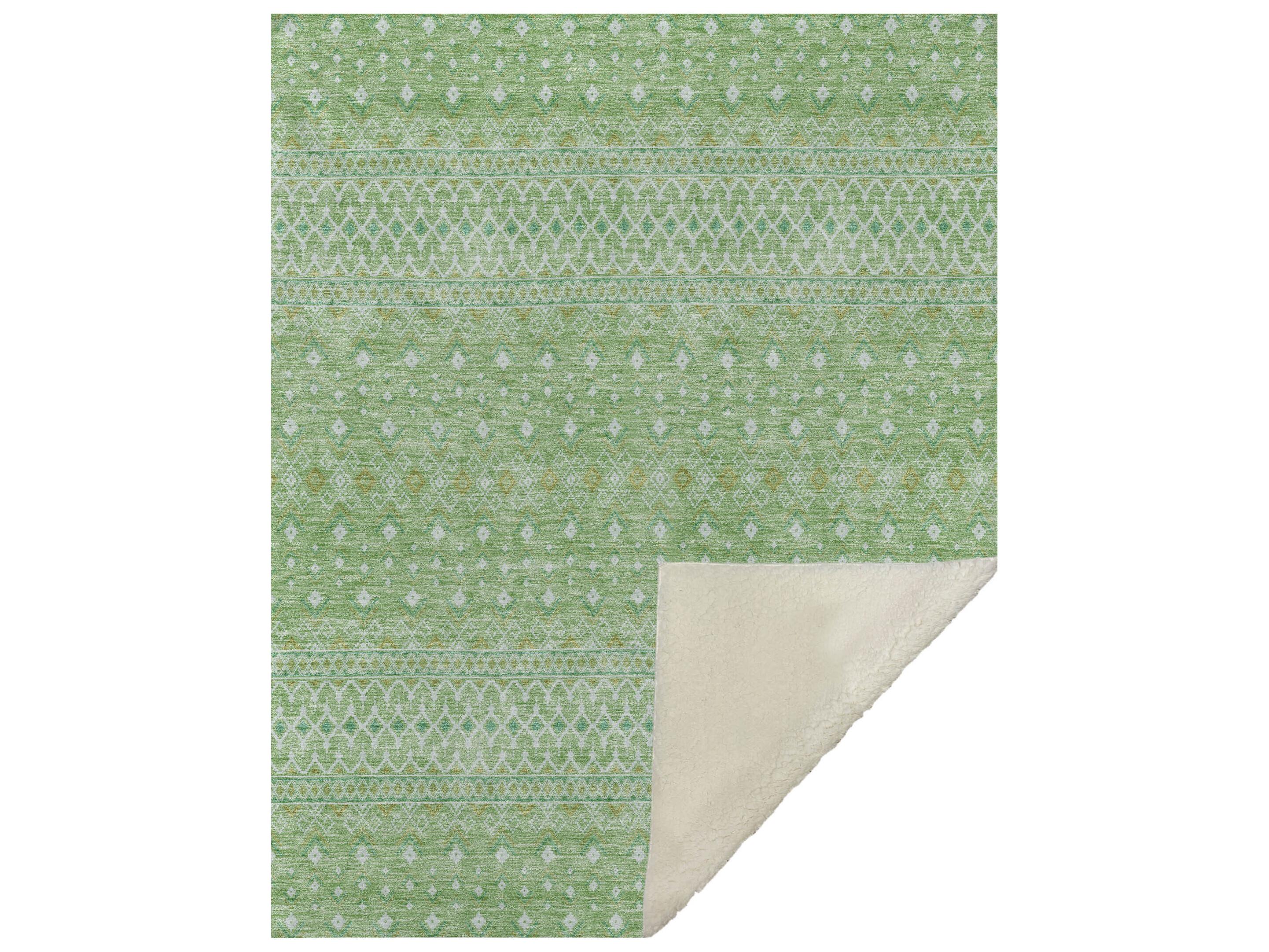 Dalyn Sherpa Green Polyester Throw