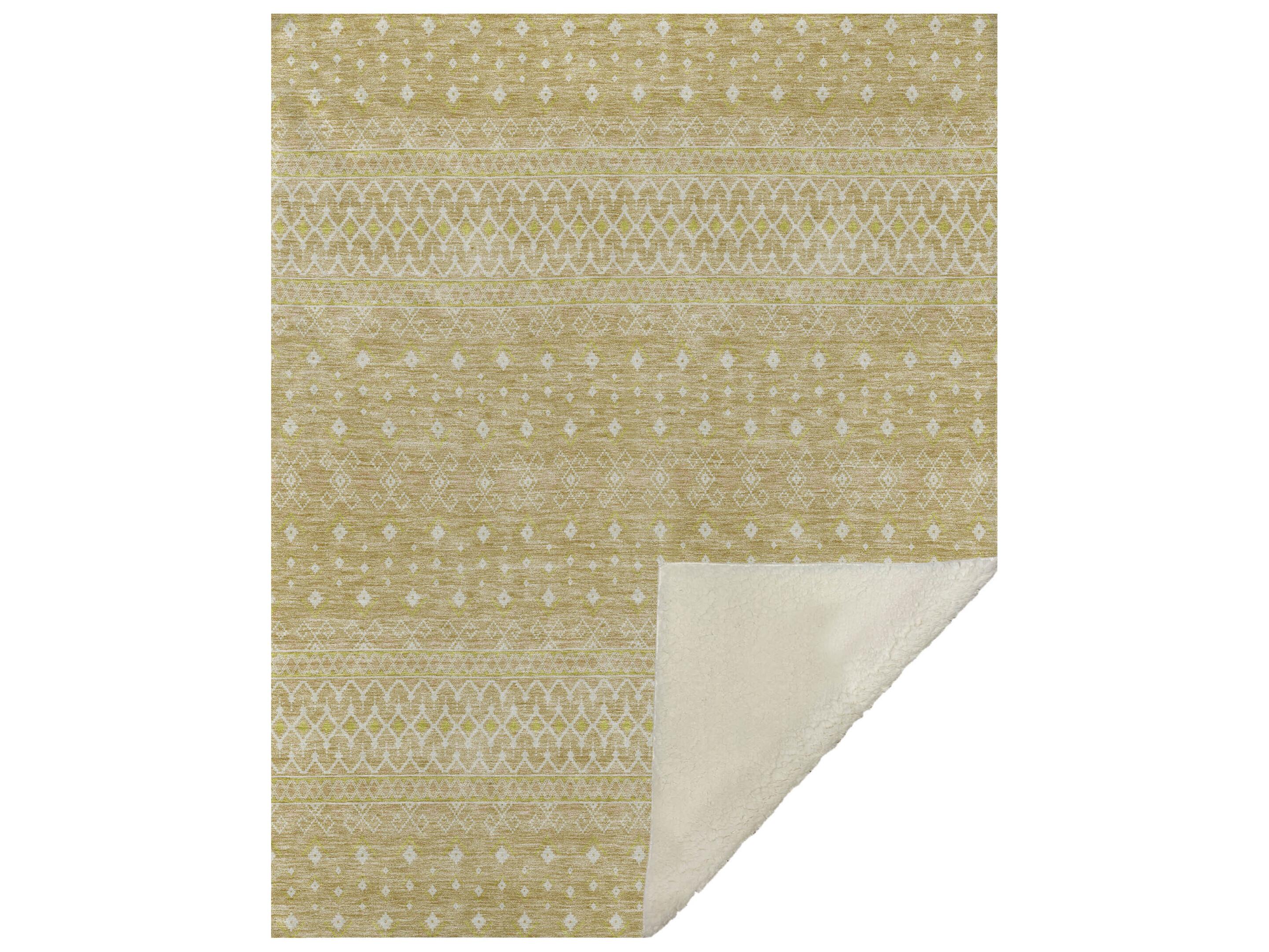 Dalyn Sherpa Gold Polyester Throw