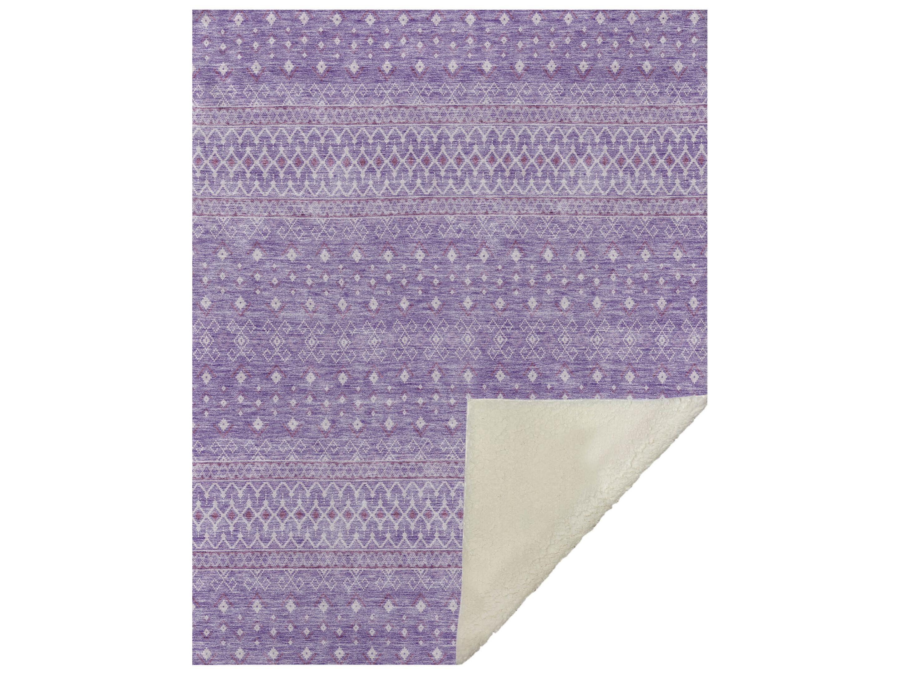 Dalyn Sherpa Purple Polyester Throw