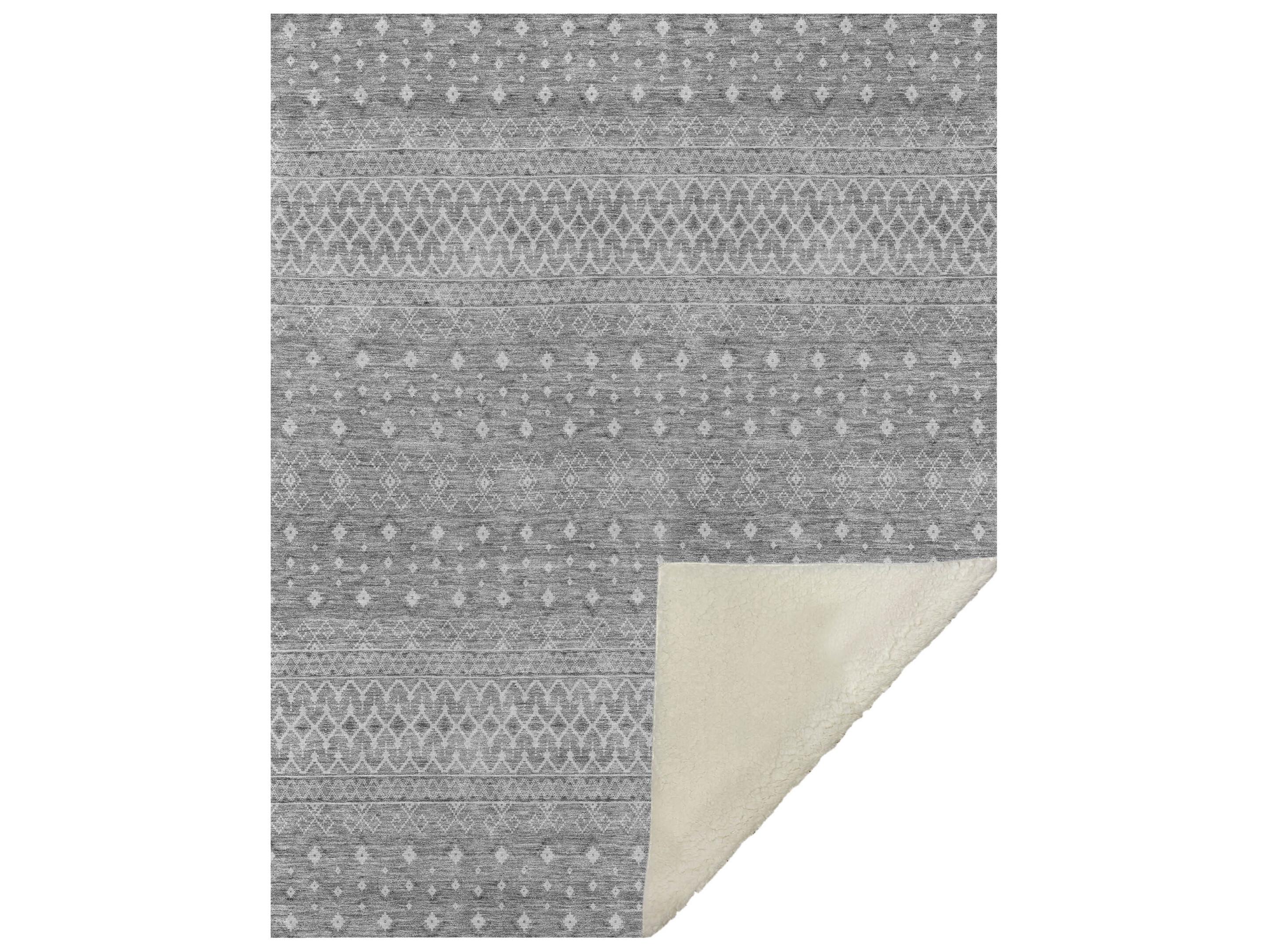 Dalyn Sherpa Gray Polyester Throw