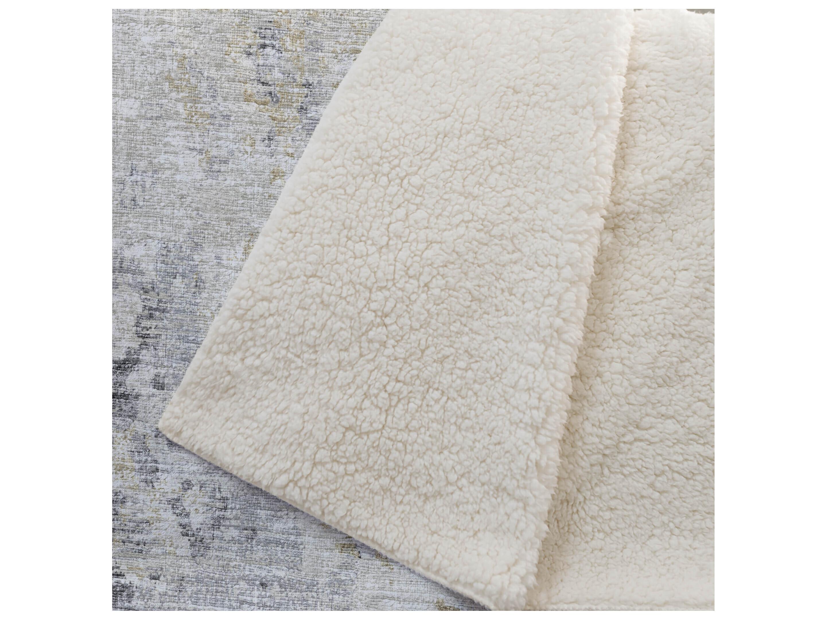 Dalyn Sherpa Beige Polyester Throw
