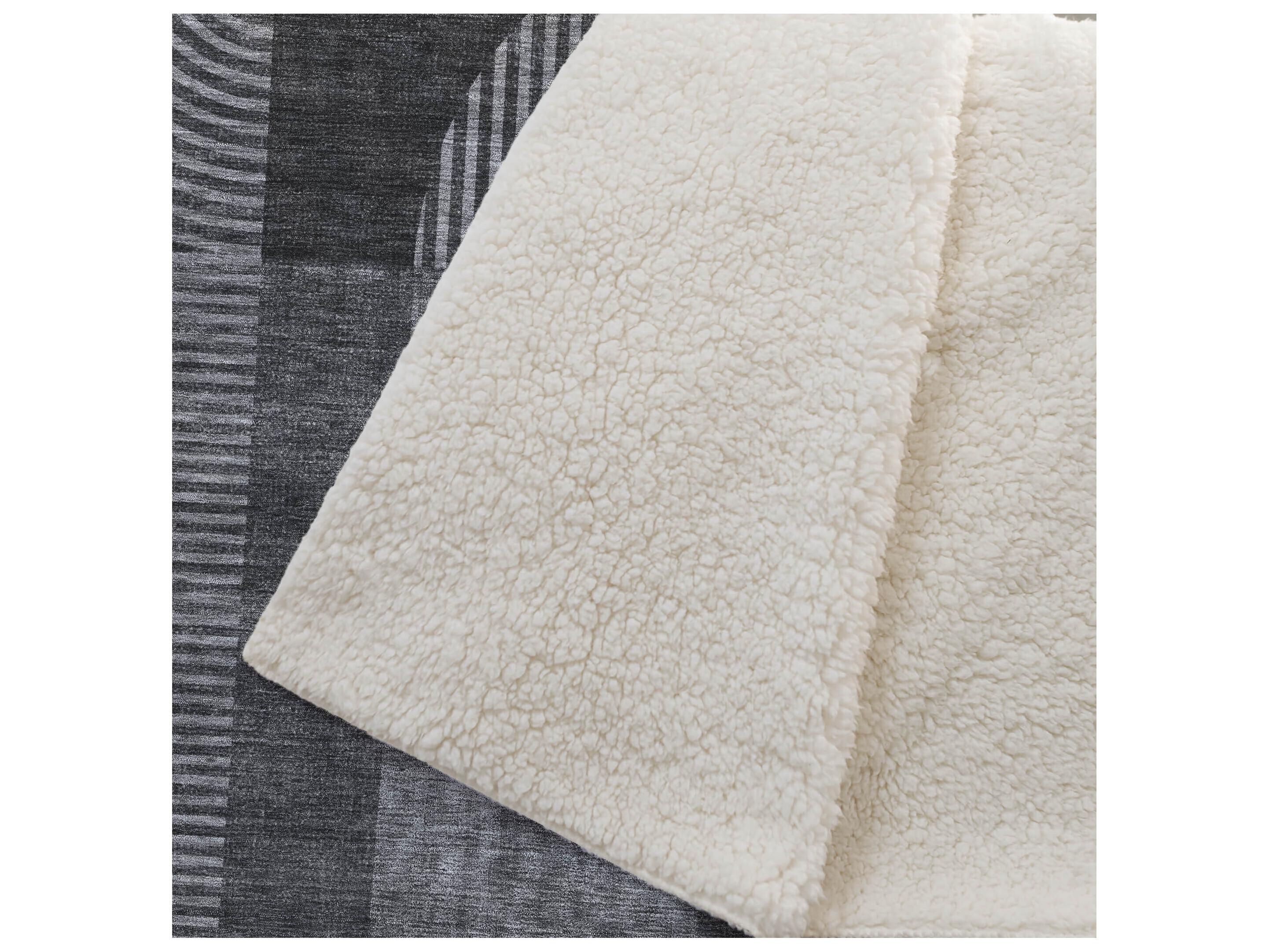 Dalyn Sherpa Gray Polyester Throw