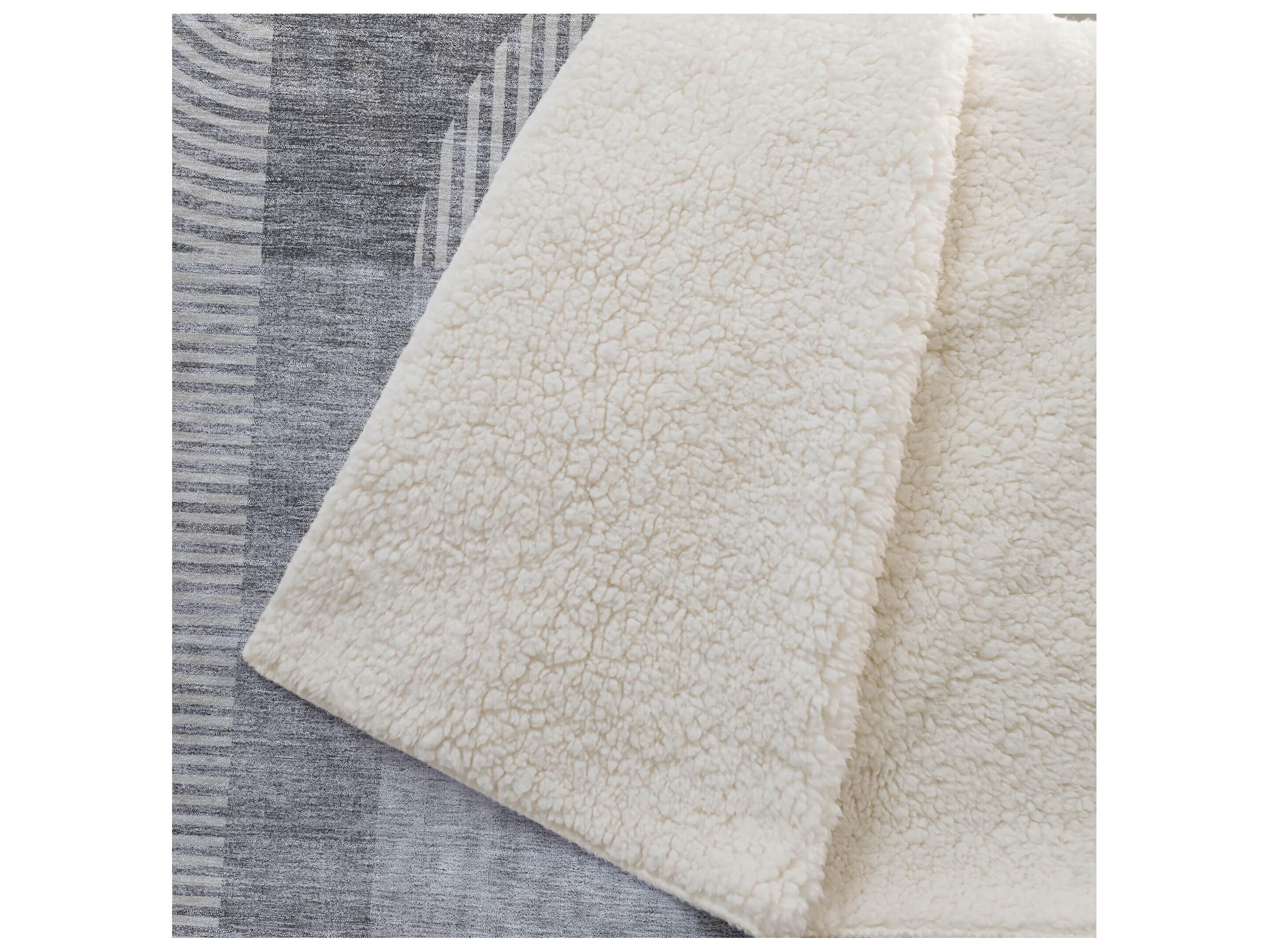 Dalyn Sherpa Gray Polyester Throw