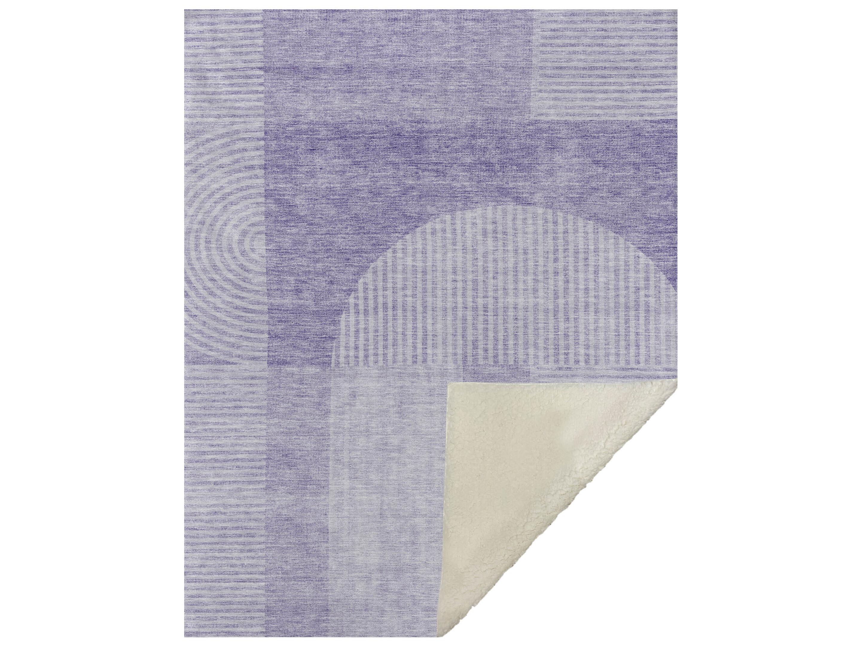 Dalyn Sherpa Purple Polyester Throw