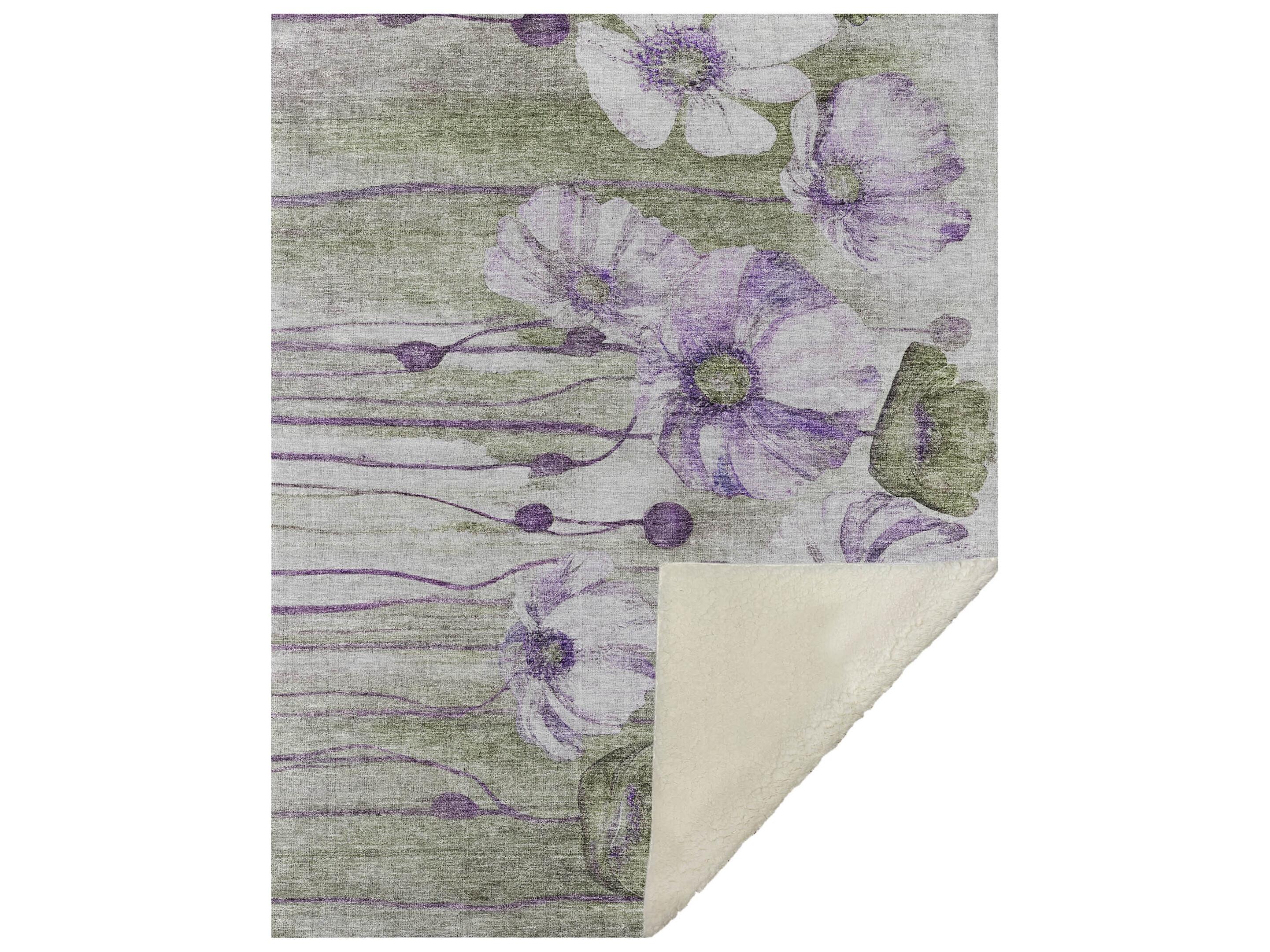 Dalyn Sherpa Purple Polyester Throw