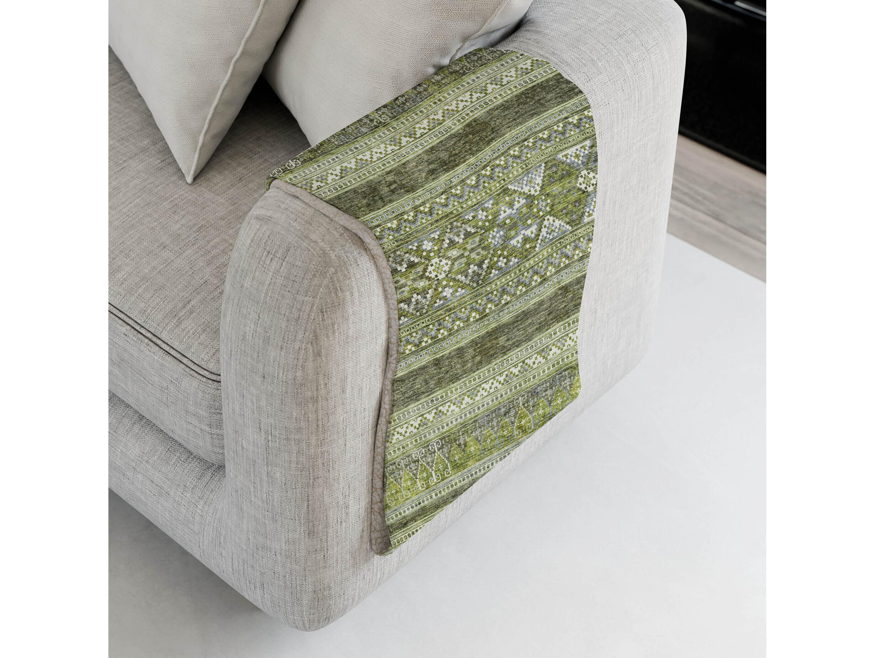 Dalyn Sherpa Green Polyester Throw