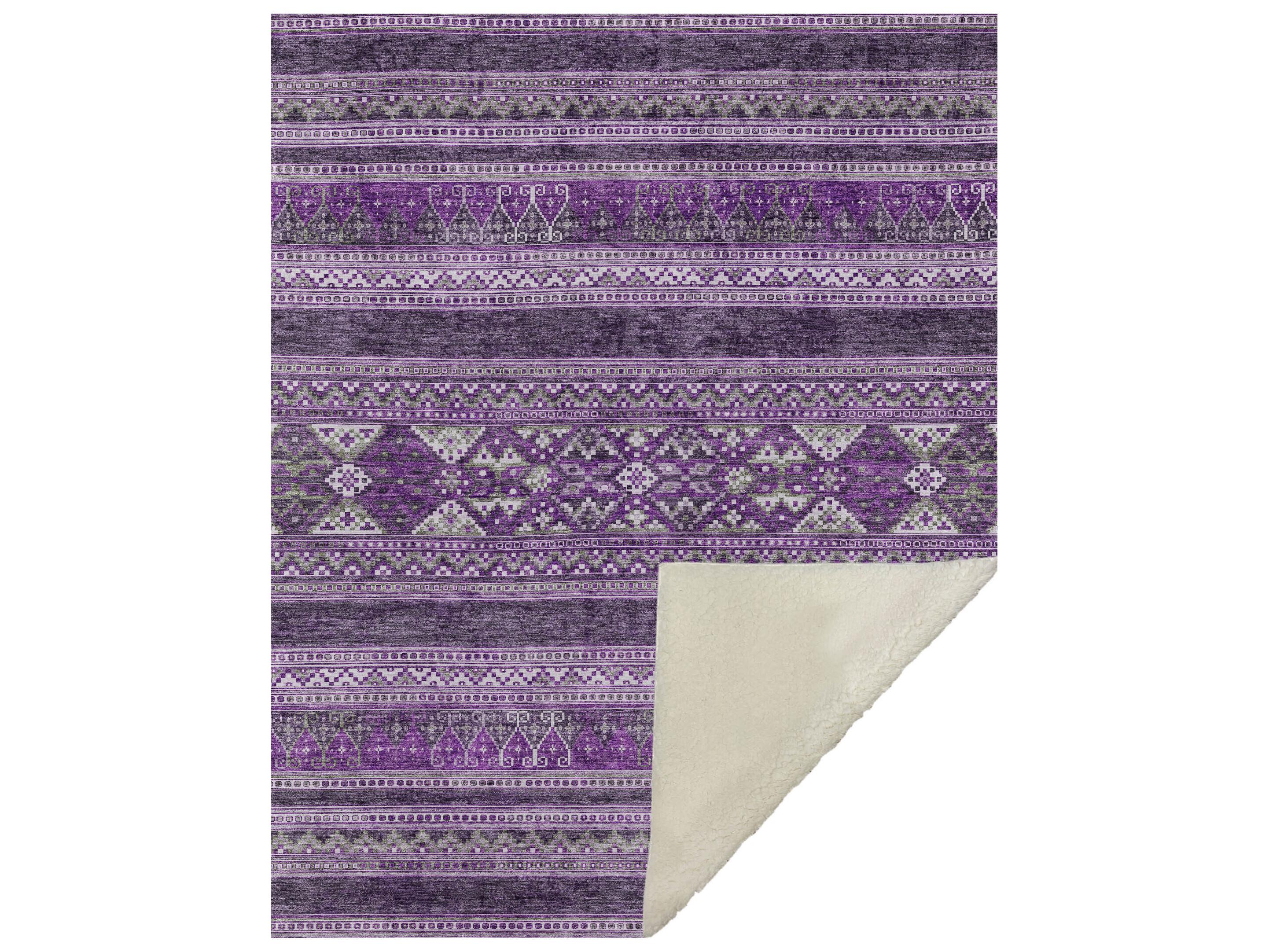 Dalyn Sherpa Purple Polyester Throw