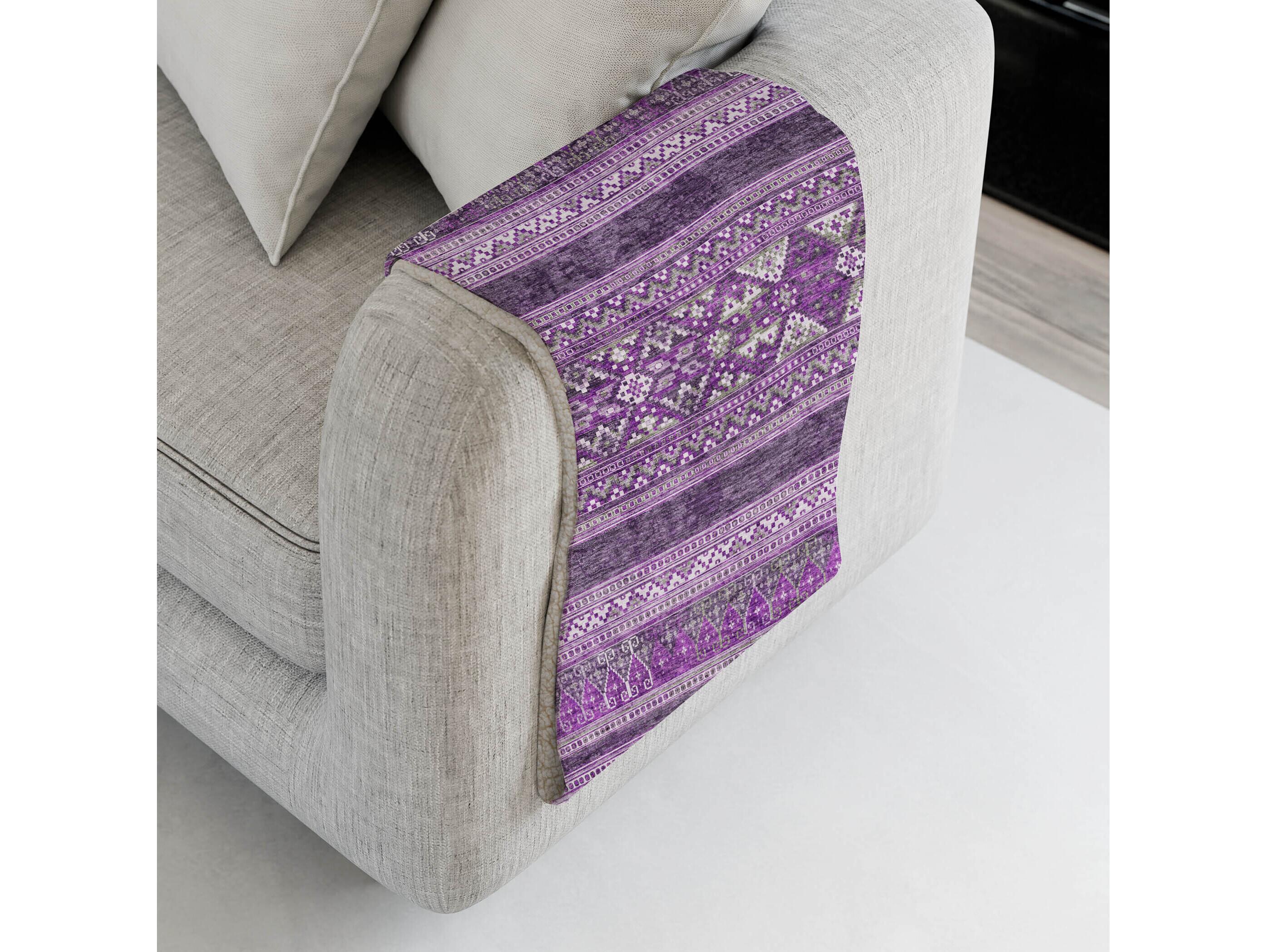 Dalyn Sherpa Purple Polyester Throw