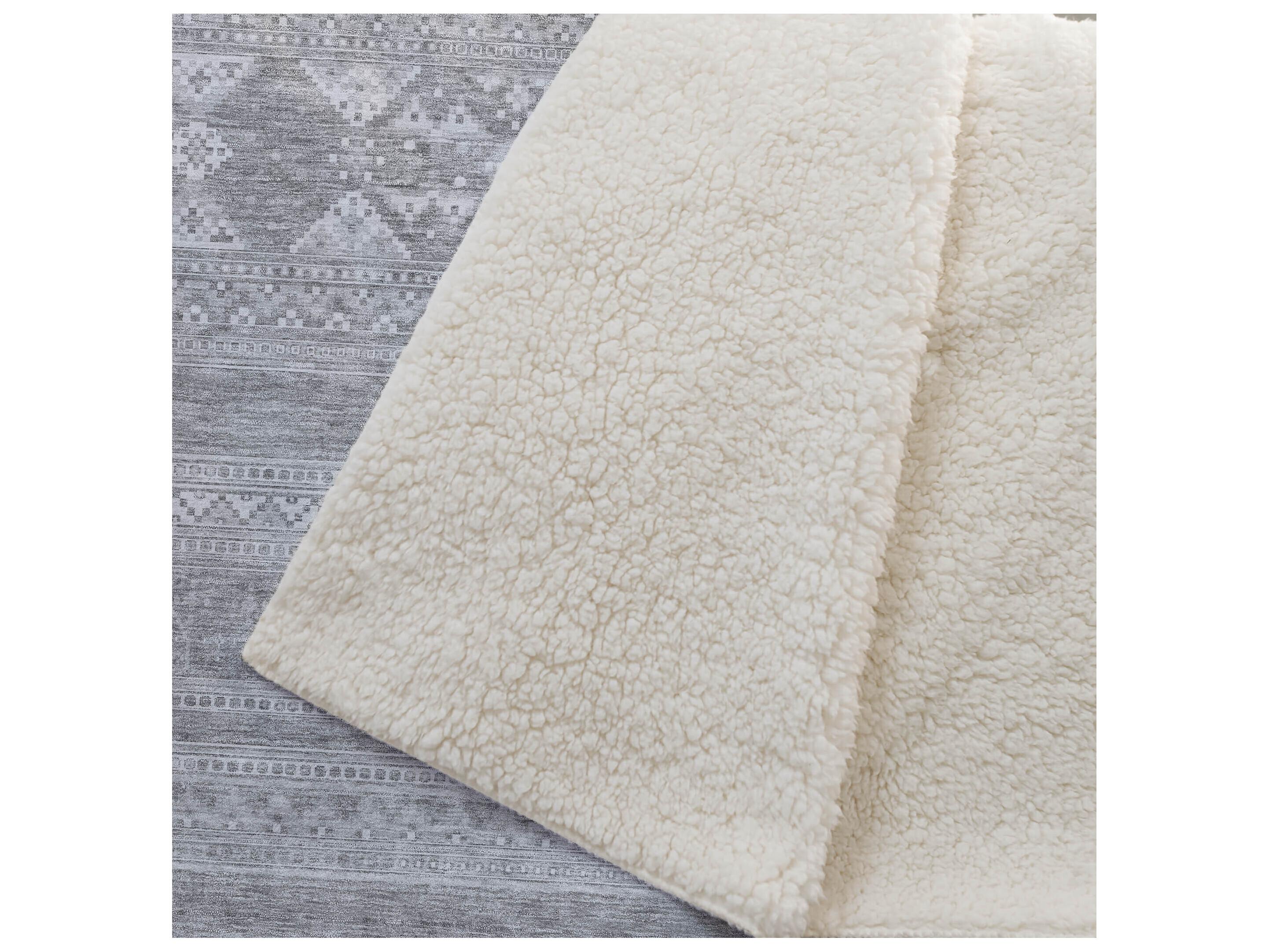 Dalyn Sherpa Gray Polyester Throw