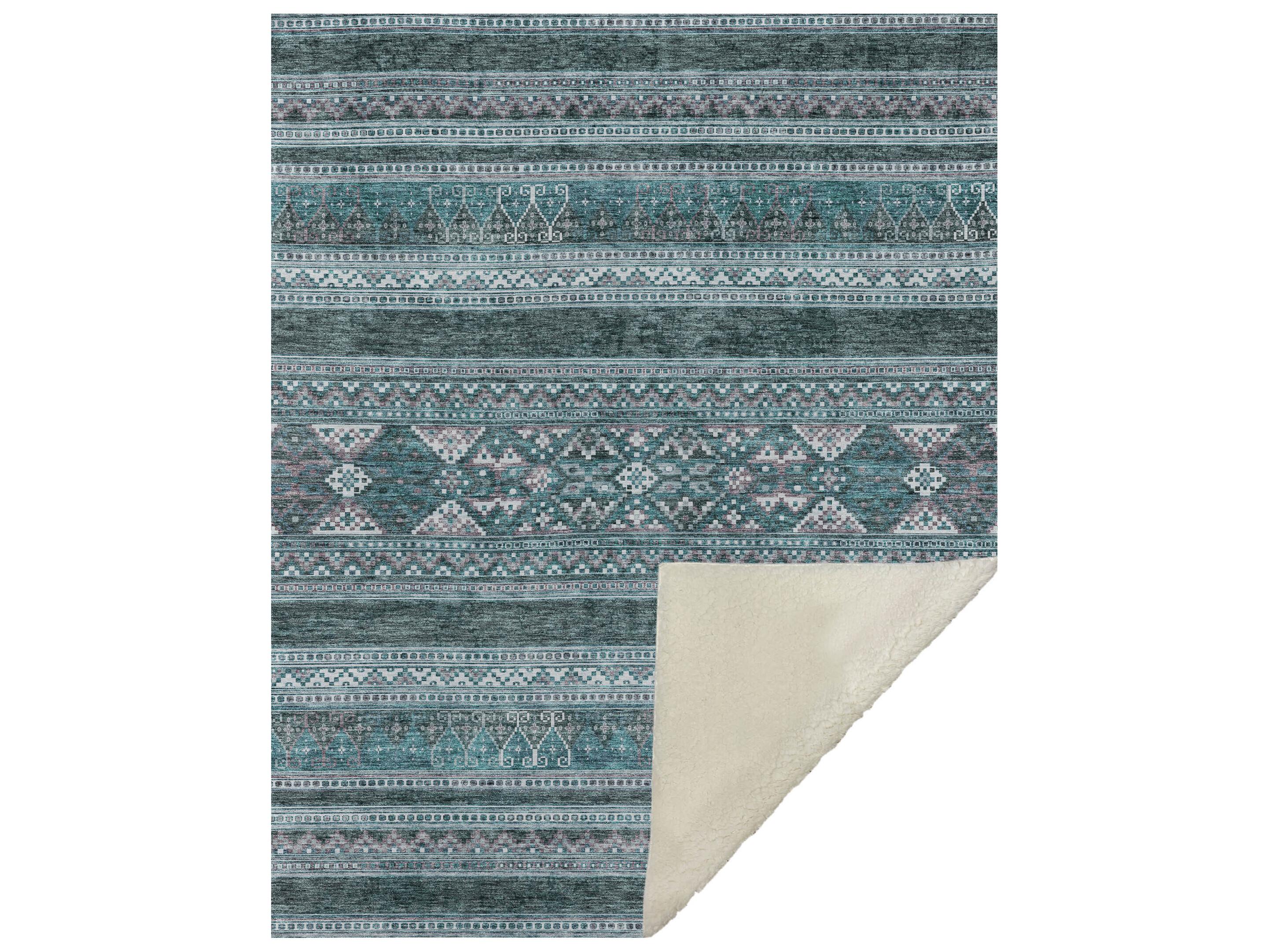Dalyn Sherpa Teal Polyester Throw