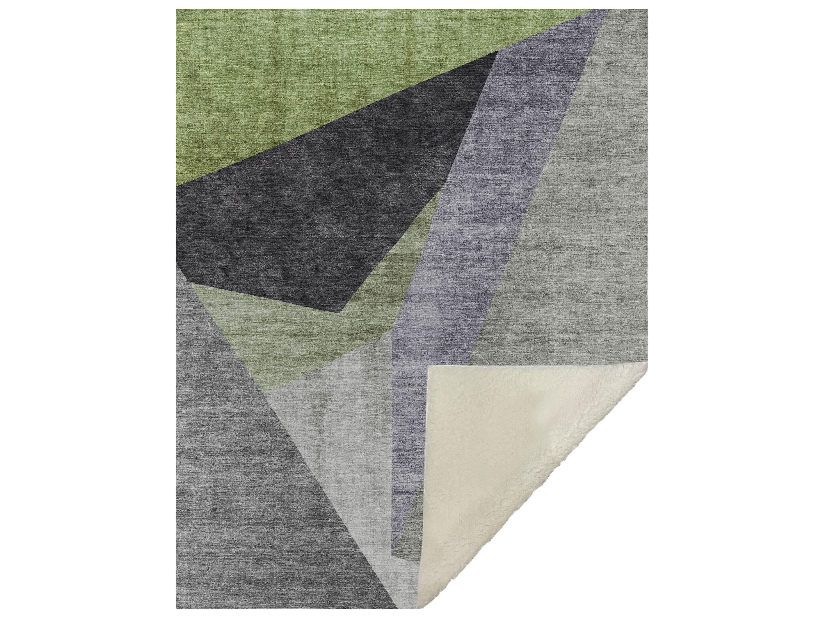 Dalyn Sherpa Green Polyester Throw