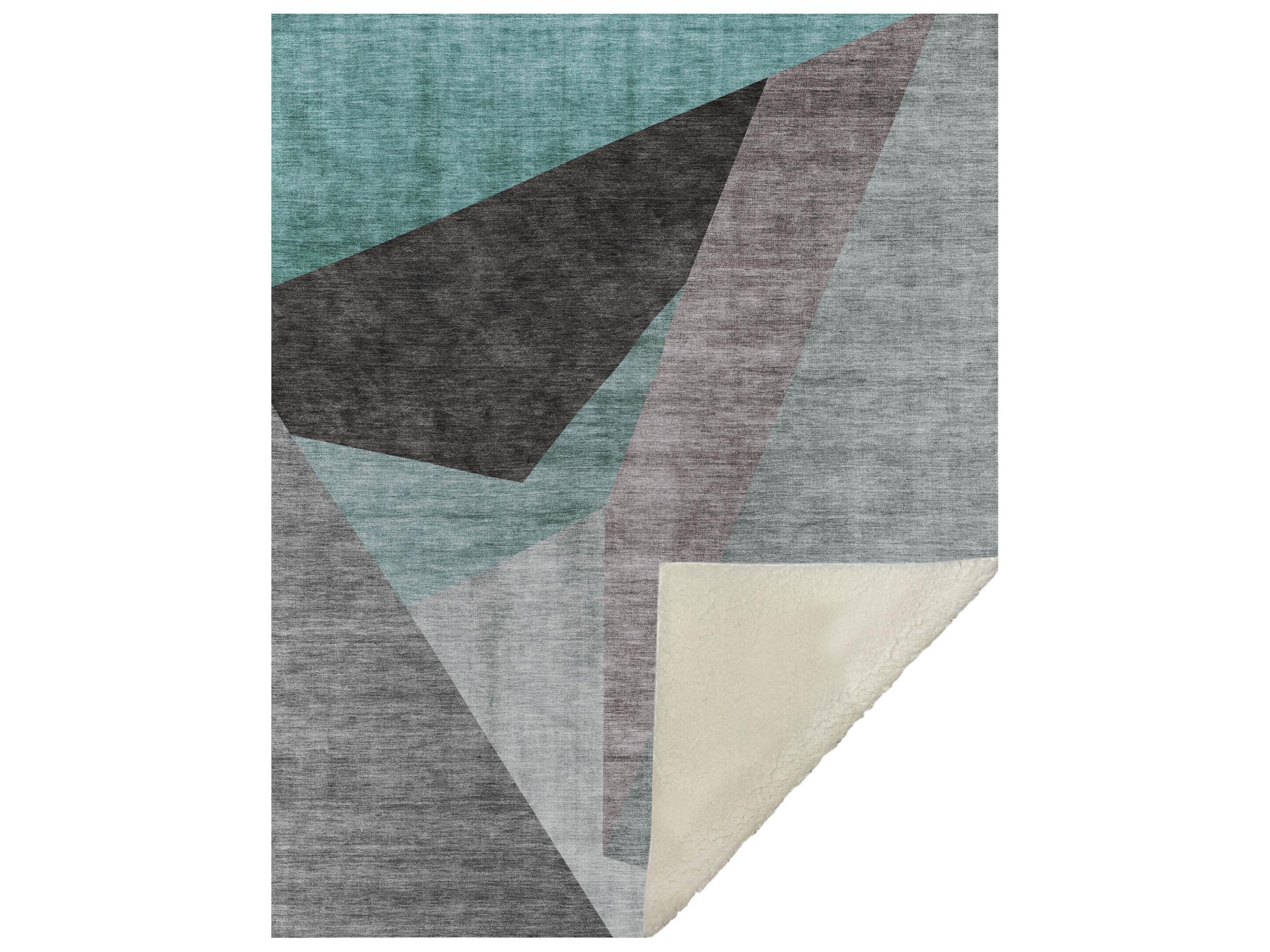 Dalyn Sherpa Teal Polyester Throw