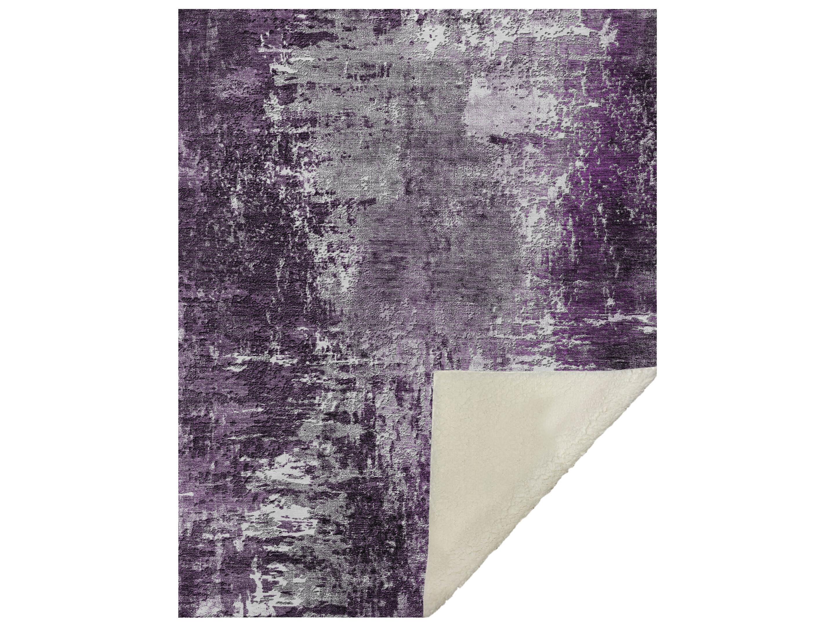 Dalyn Sherpa Purple Polyester Throw