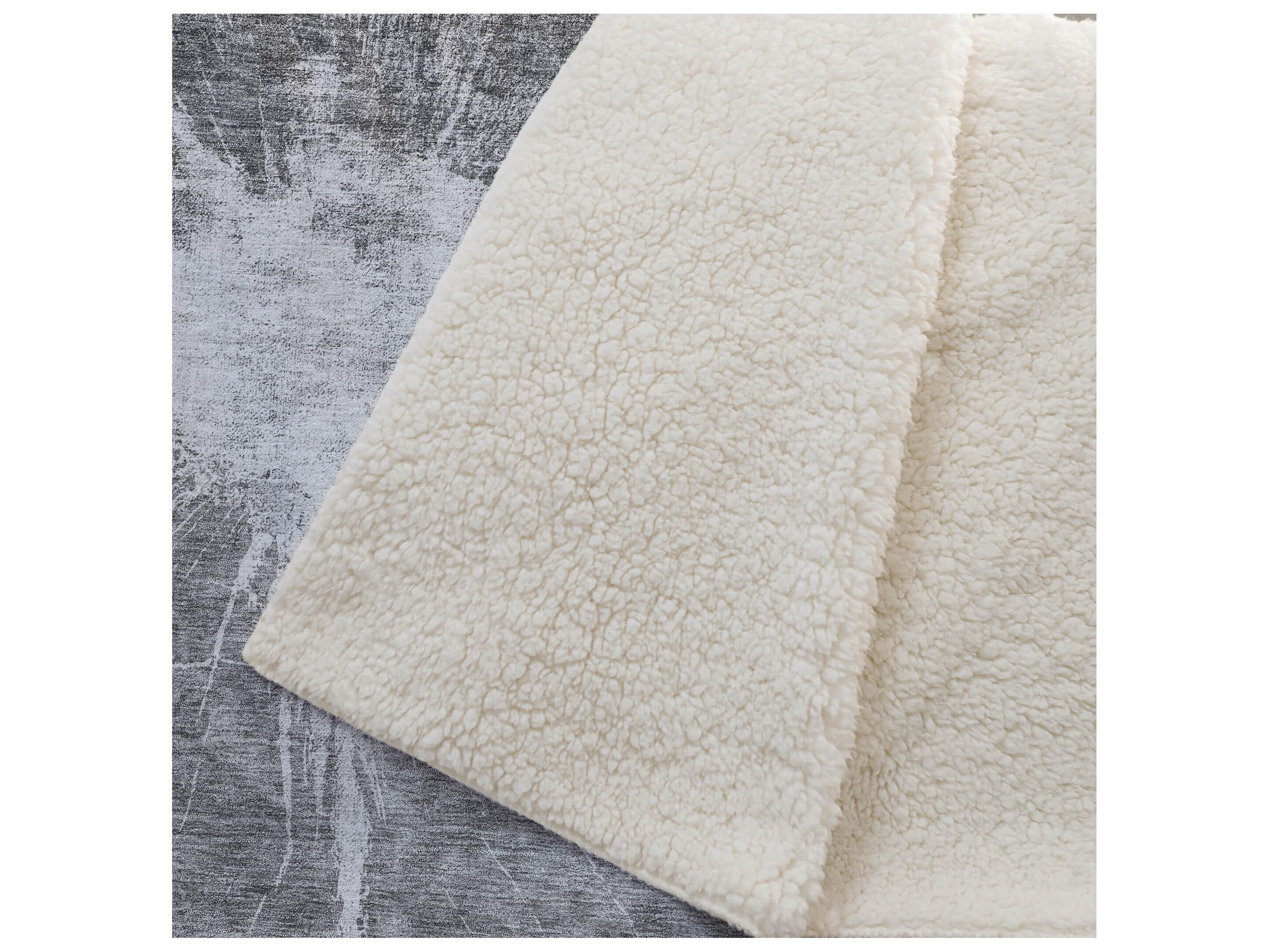 Dalyn Sherpa Gray Polyester Throw