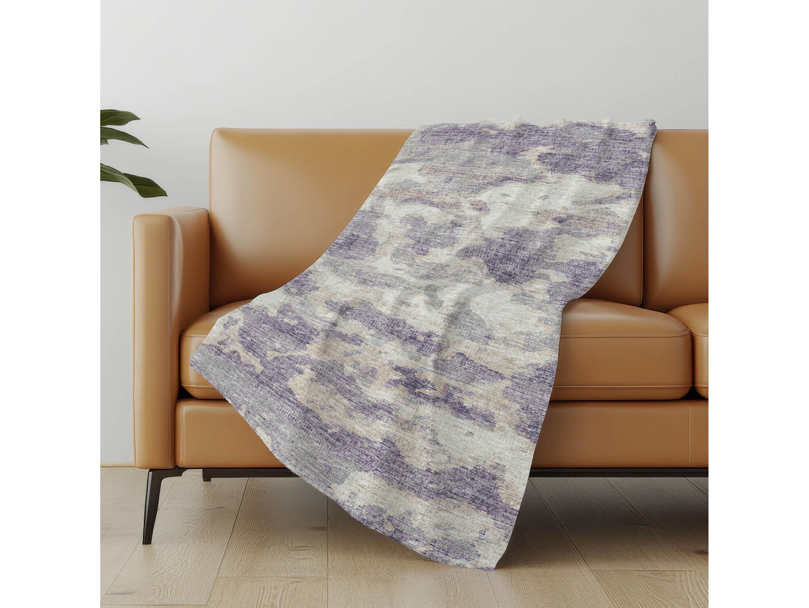 Dalyn Sherpa Purple Polyester Throw