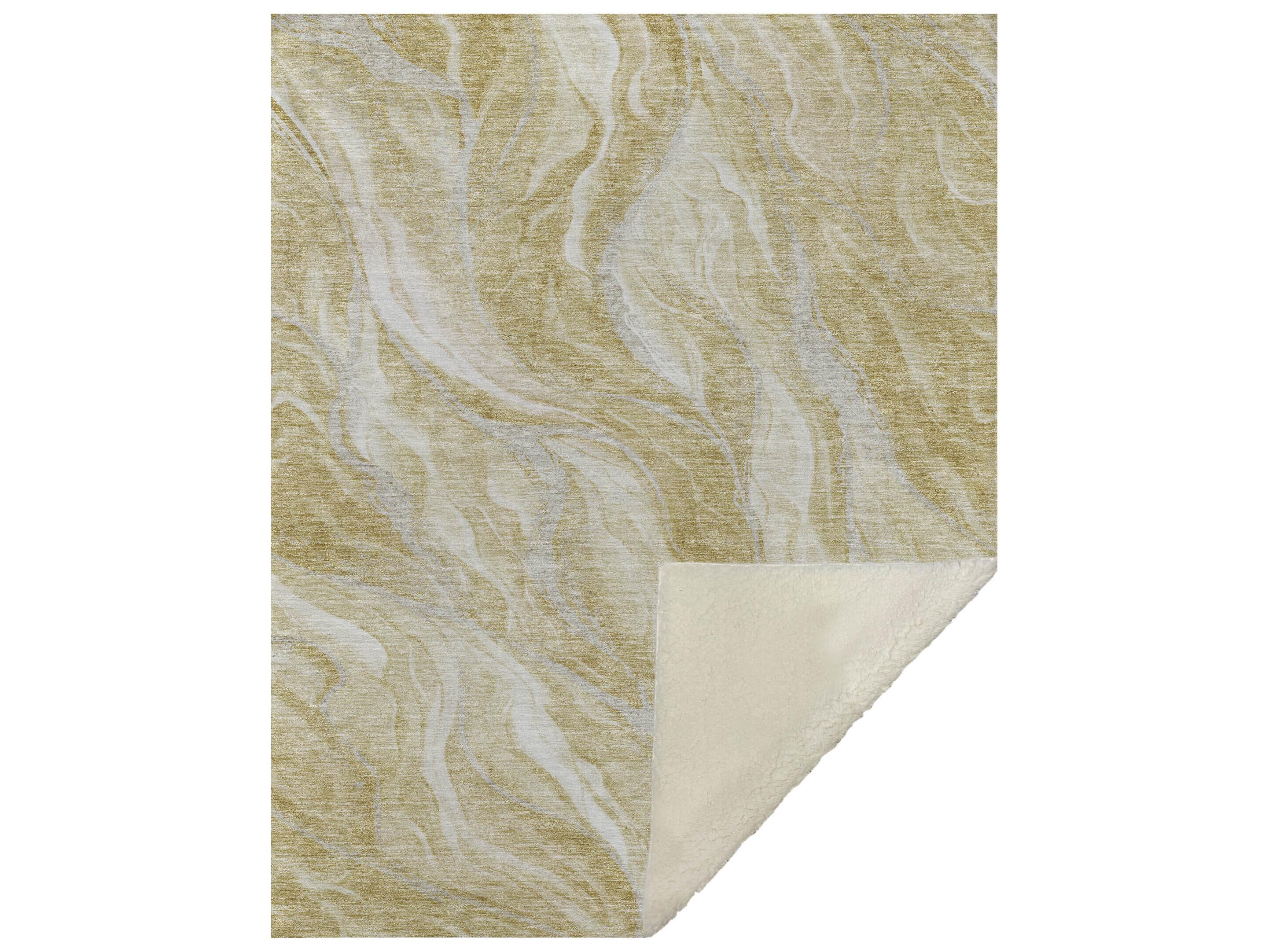 Dalyn Sherpa Gold Polyester Throw