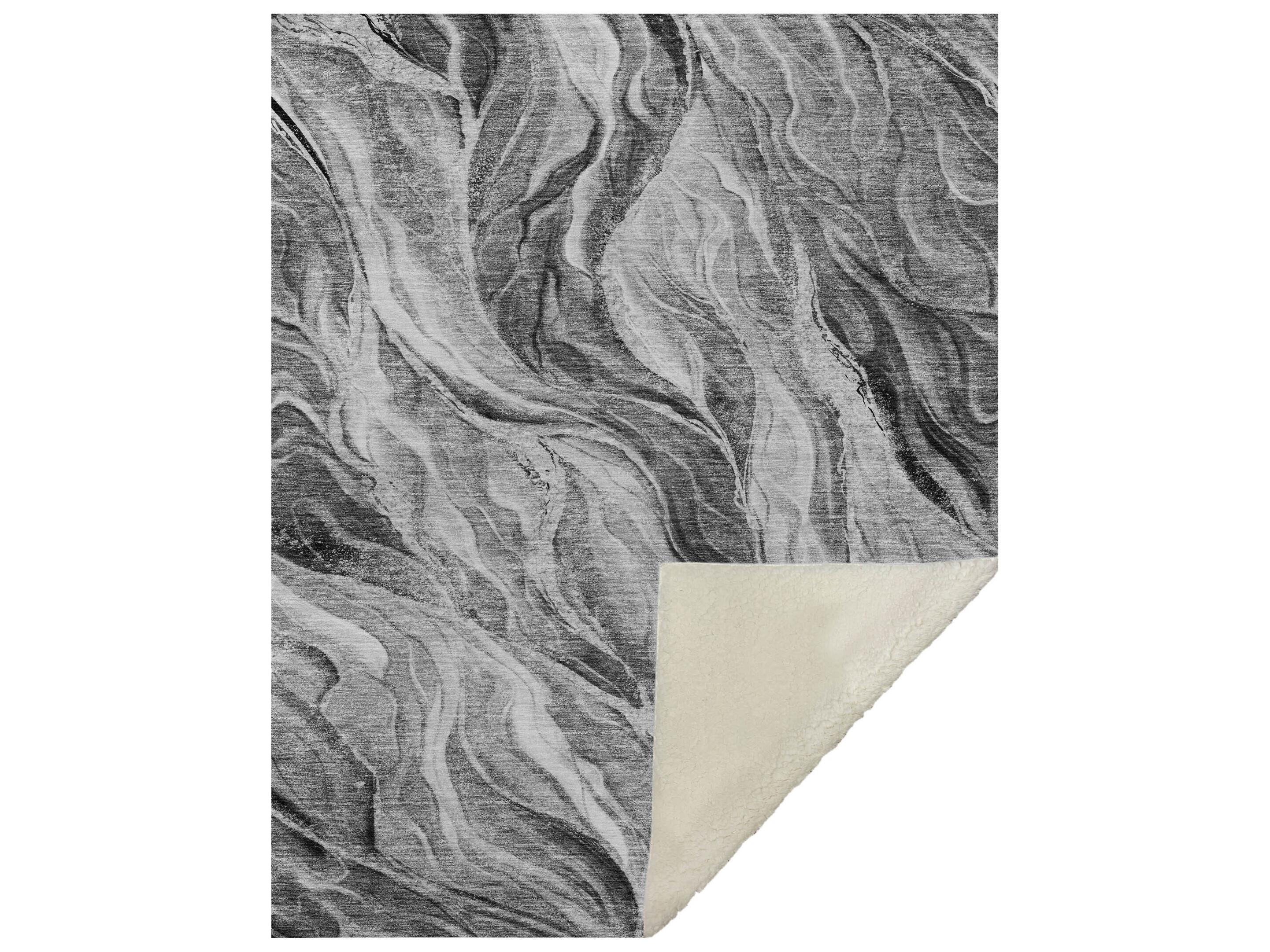 Dalyn Sherpa Gray Polyester Throw