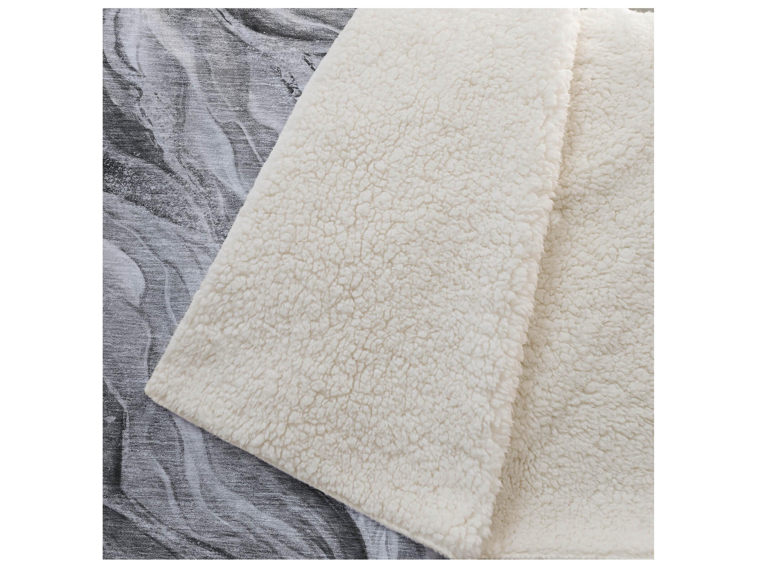 Dalyn Sherpa Gray Polyester Throw