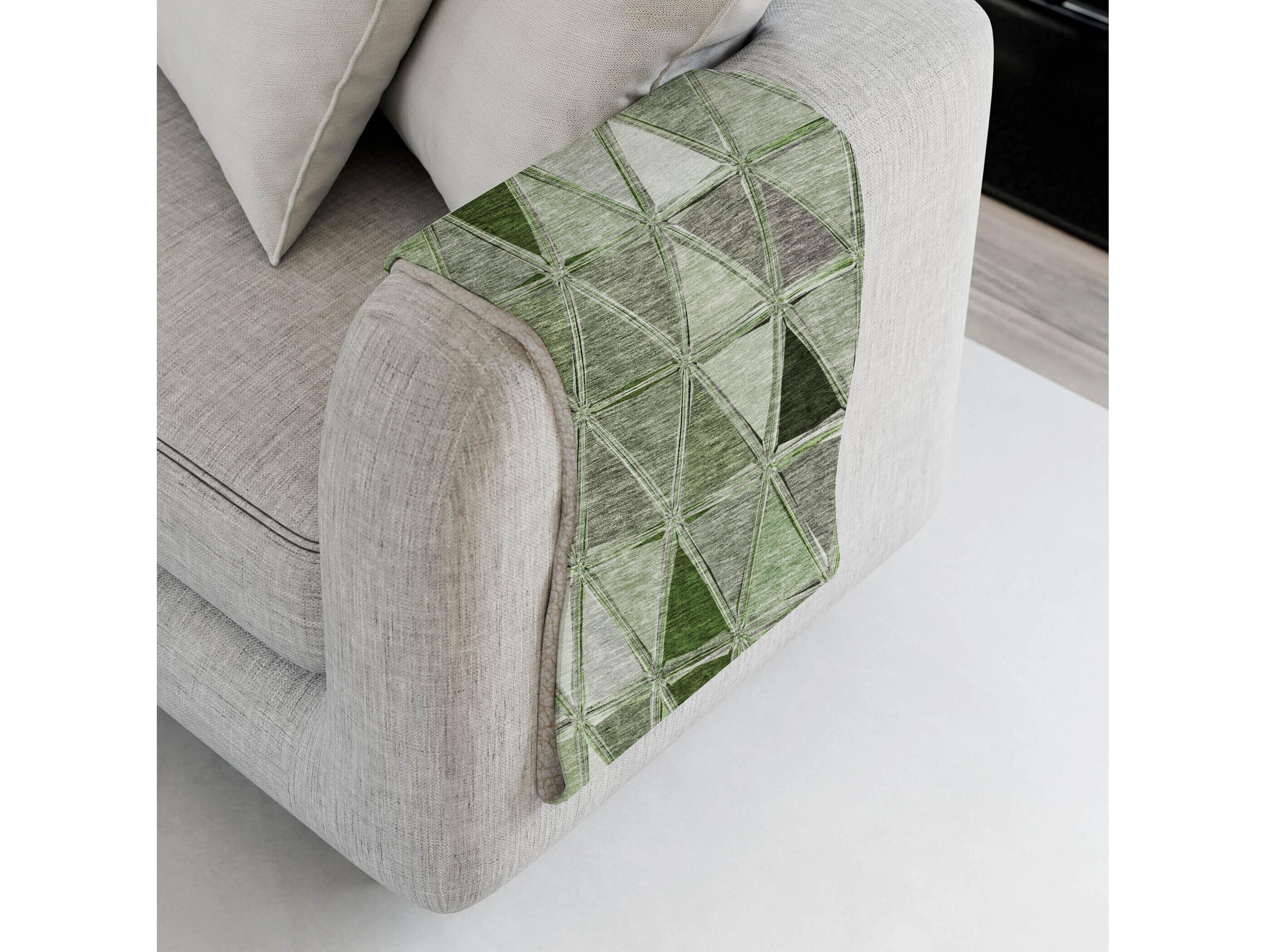 Dalyn Sherpa Green Polyester Throw