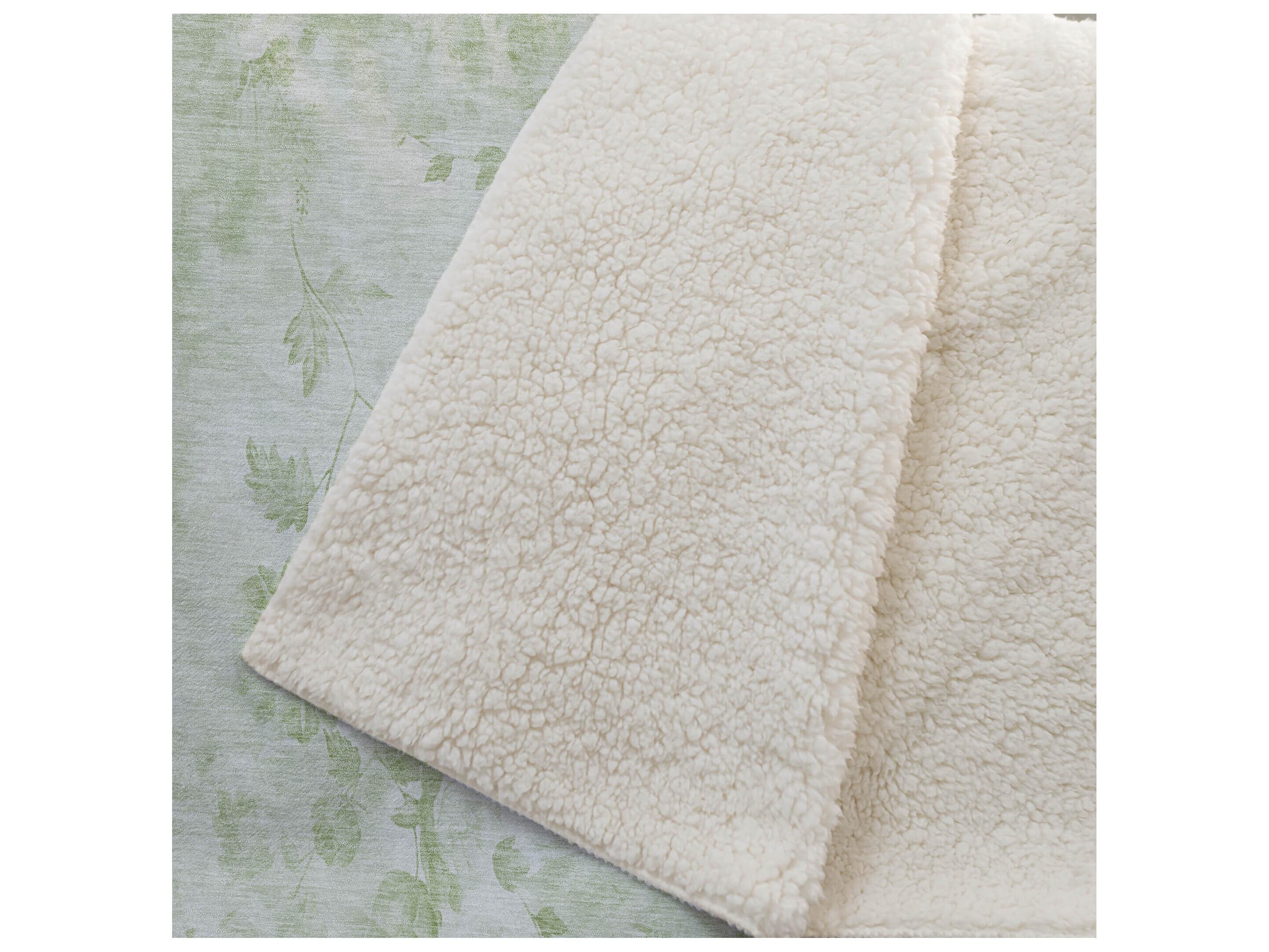 Dalyn Sherpa Green Polyester Throw